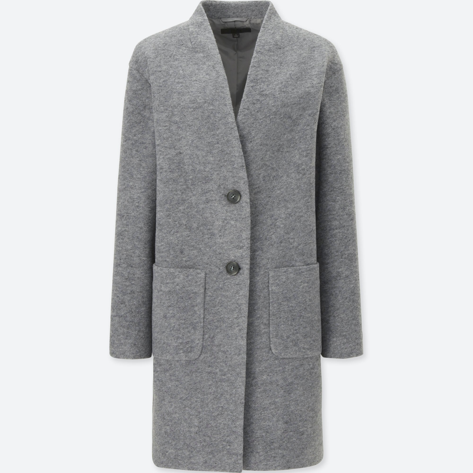 WOMEN SOFT WOOL BLEND COLLARLESS COAT | UNIQLO US