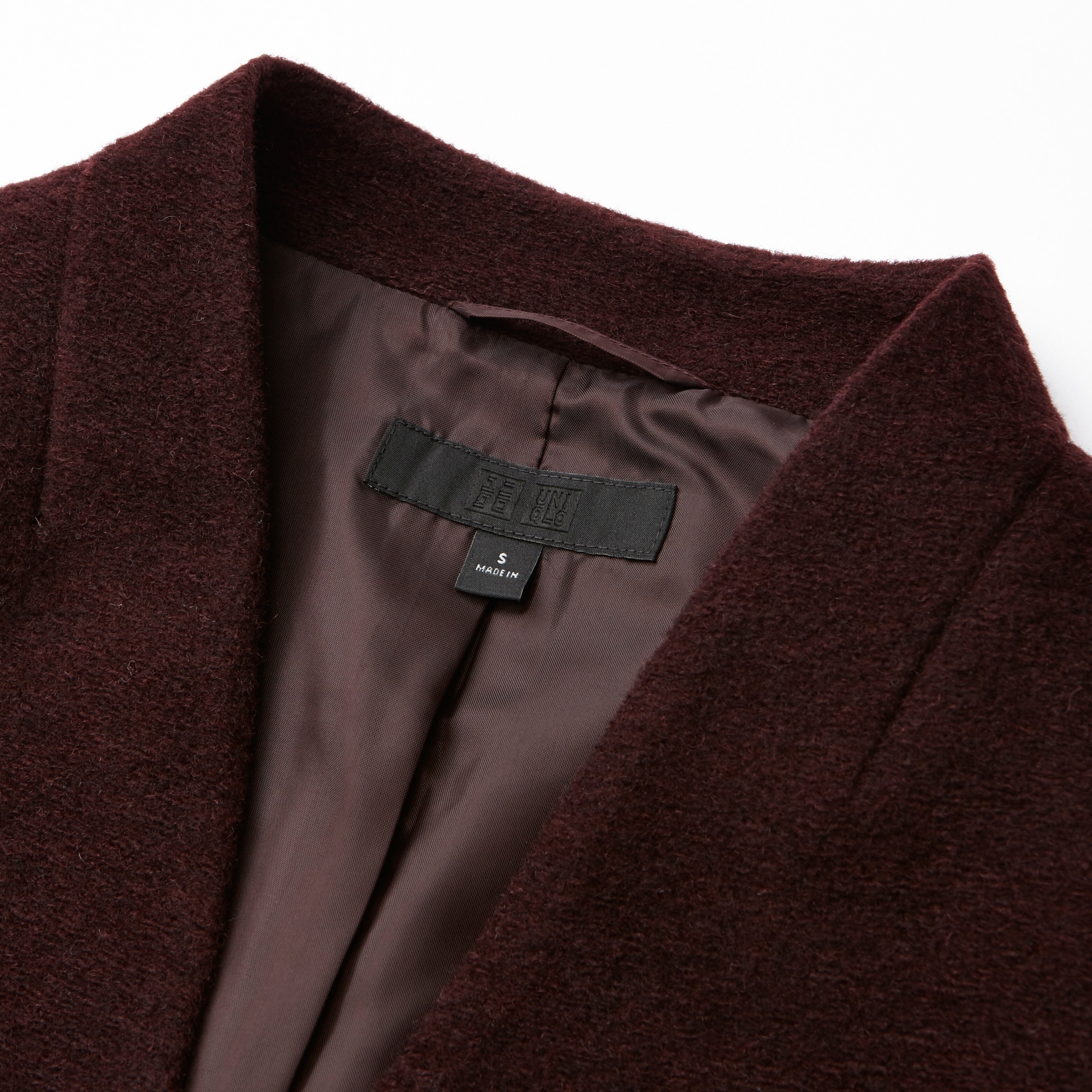 WOMEN SOFT WOOL BLEND COLLARLESS COAT UNIQLO US