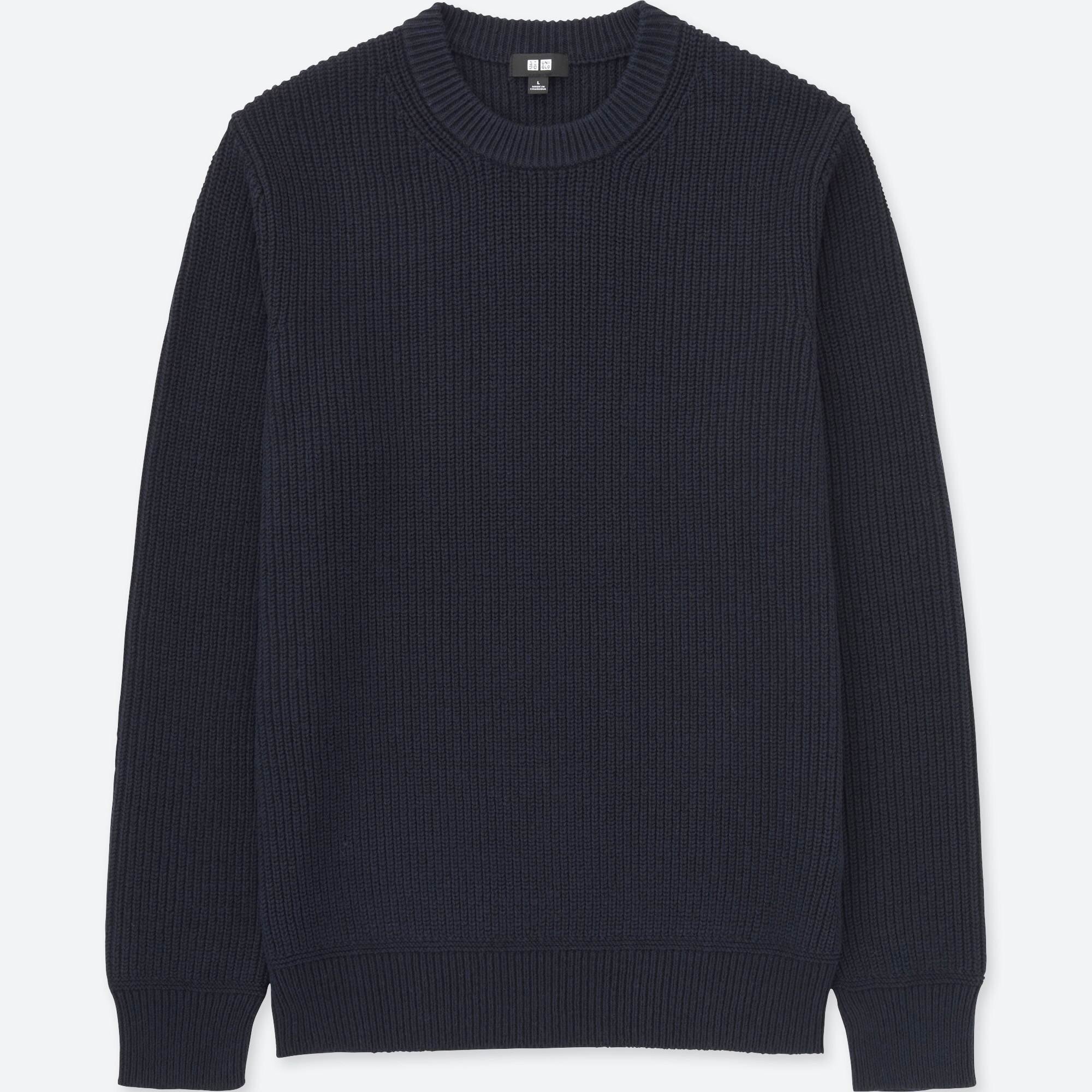mens ribbed crew neck sweater