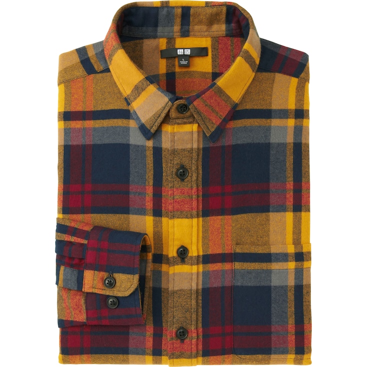 MEN FLANNEL CHECKED LONG SLEEVE SHIRT UNIQLO US