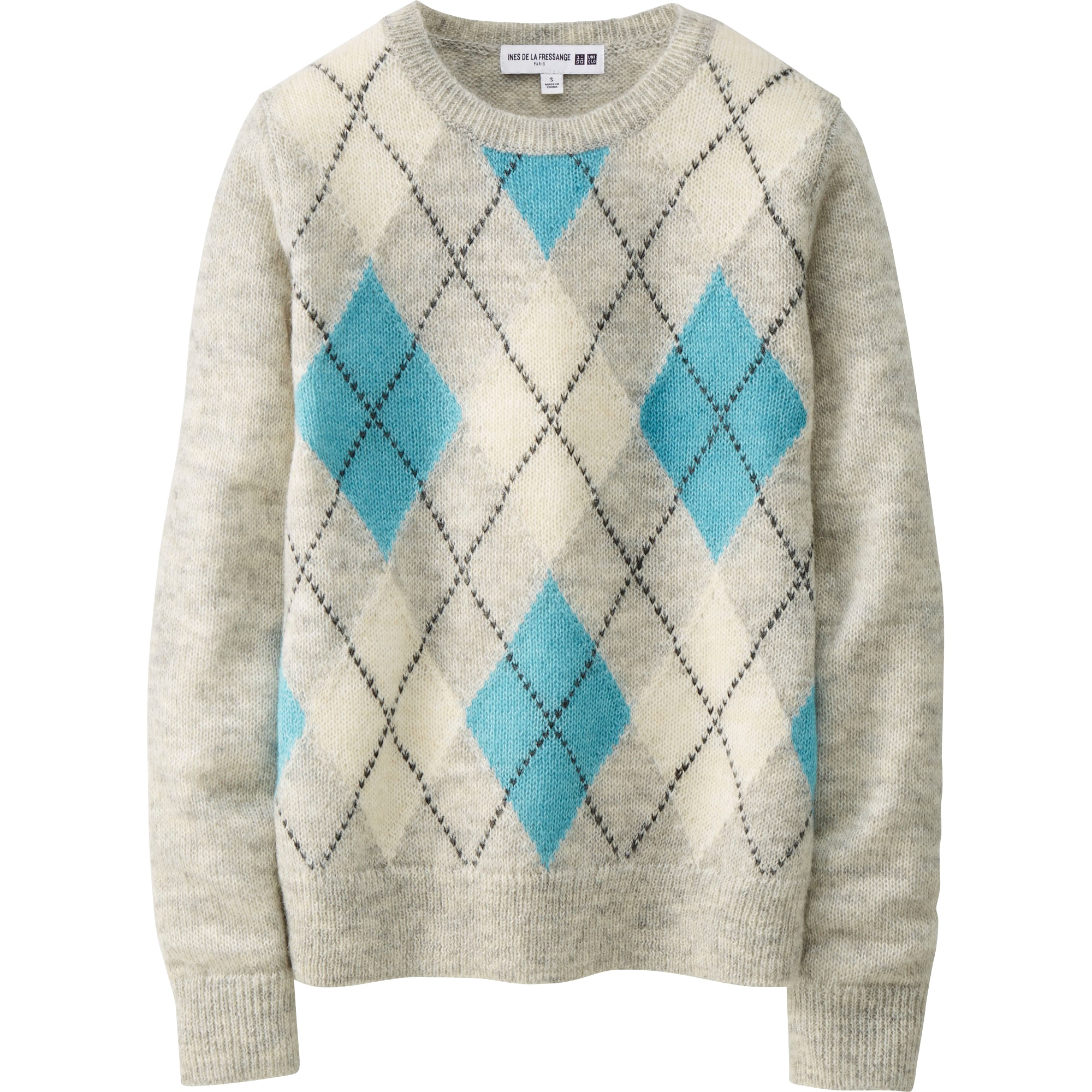 WOMEN IDLF ARGYLE CREWNECK SWEATER | UNIQLO US