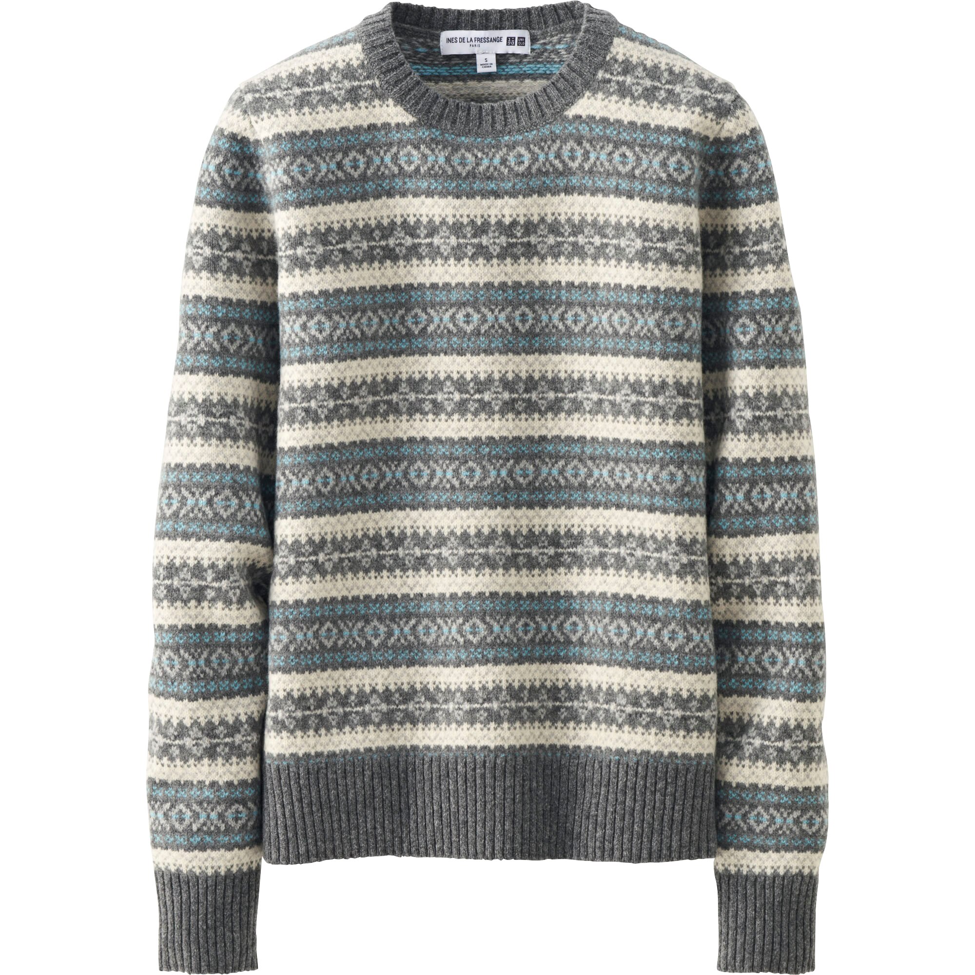 WOMEN IDLF JACQUARD CREWNECK SWEATER | UNIQLO US