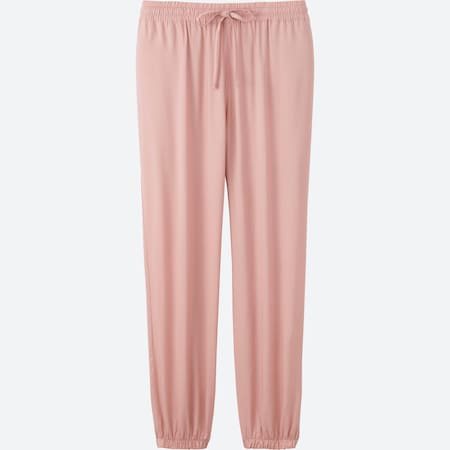 ANN2103: uniqlo women L size pastel pink straight cut casual pants