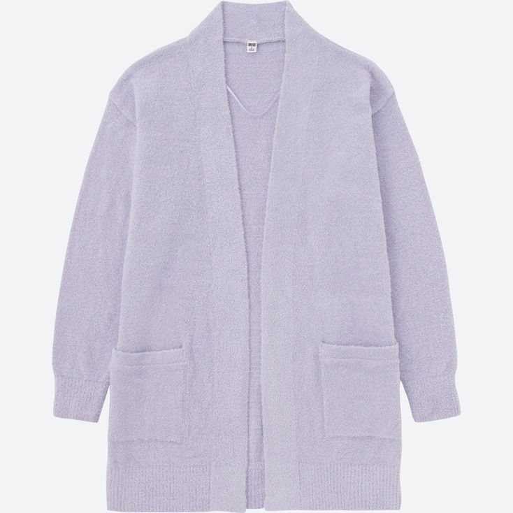 WOMEN FLUFFY YARN LOUNGE LONG SLEEVE CARDIGAN UNIQLO US