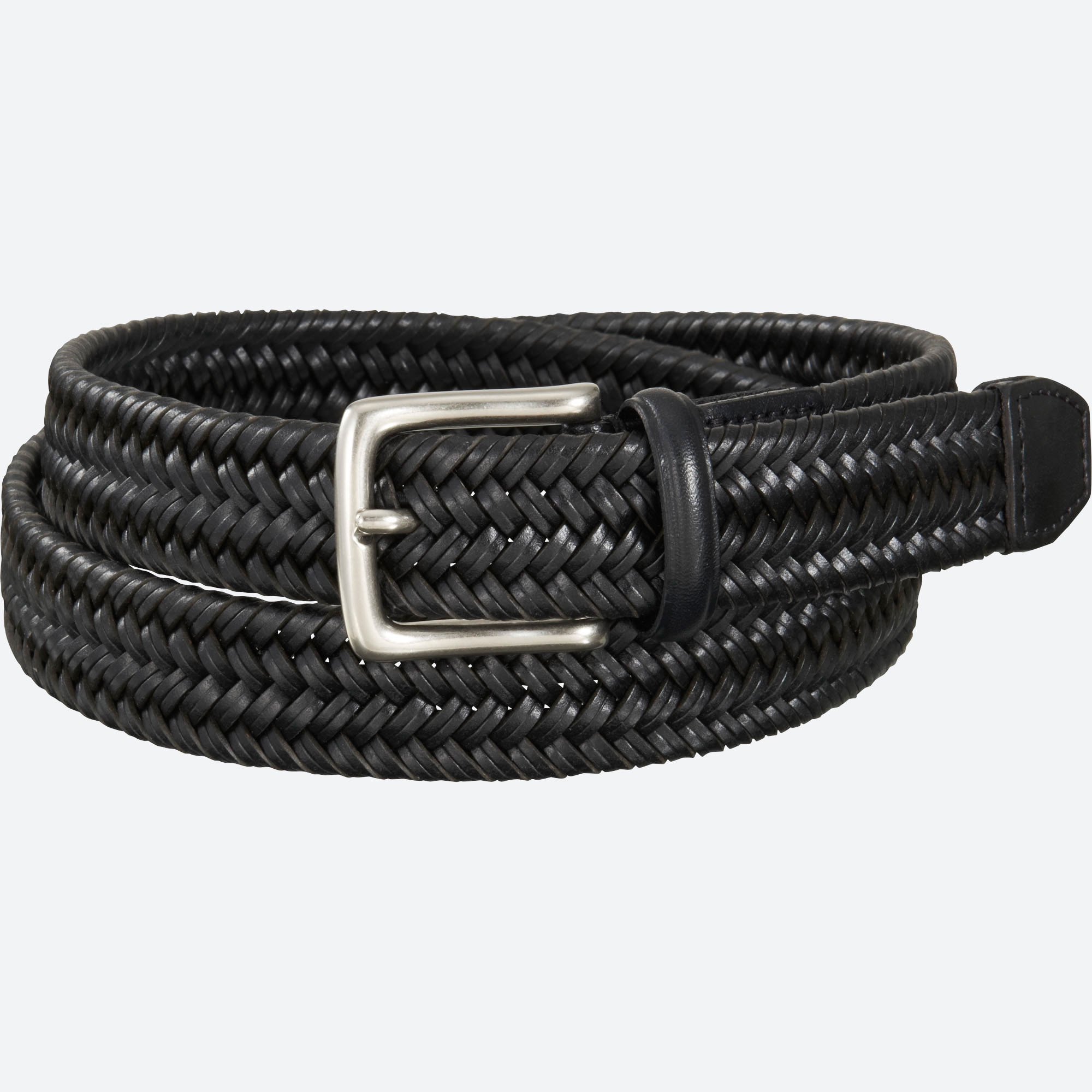mens black braided belt