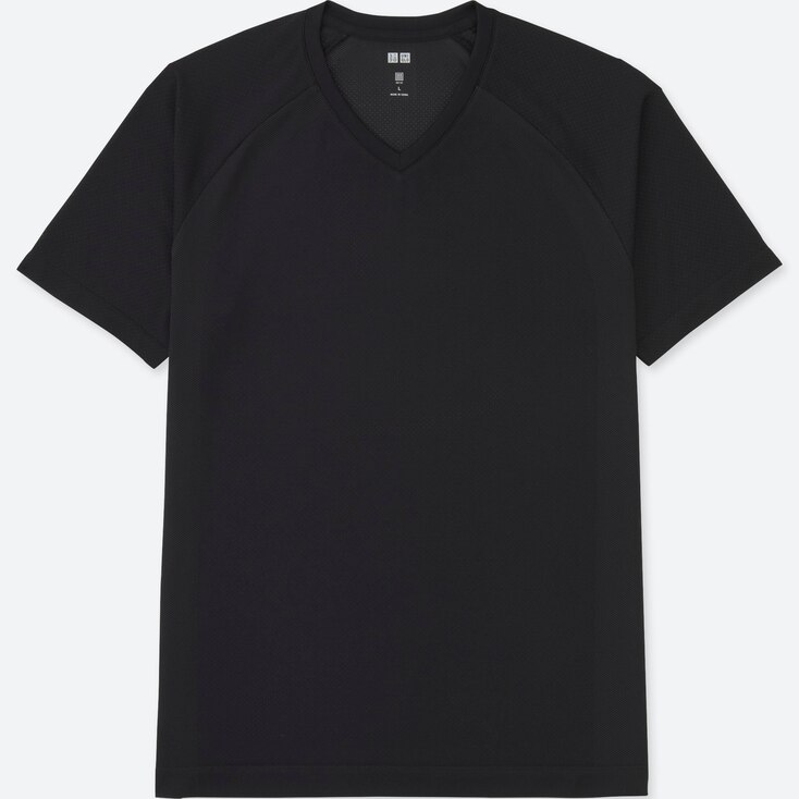 black short sleeve v neck t shirt