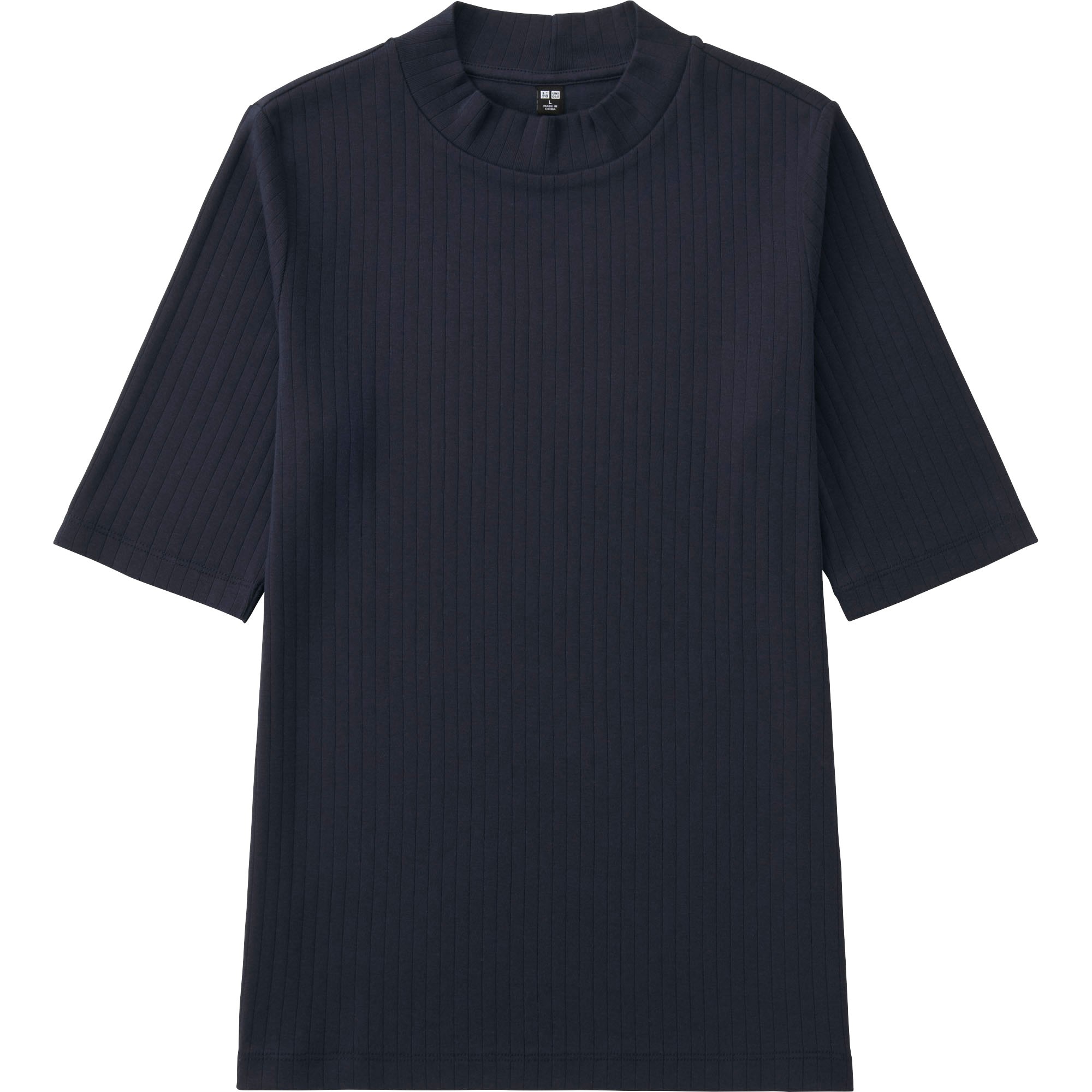 ribbed high neck t shirt