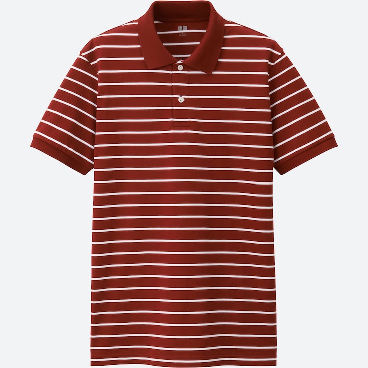 Dry Pique Striped Short-Sleeve Polo Shirt