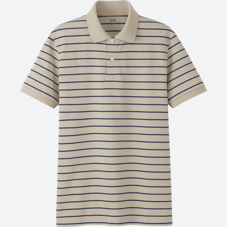 Dry Pique Striped Short-Sleeve Polo Shirt