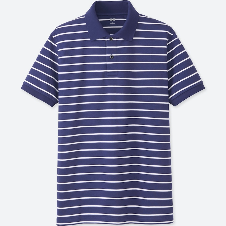 Dry Pique Striped Short-Sleeve Polo Shirt