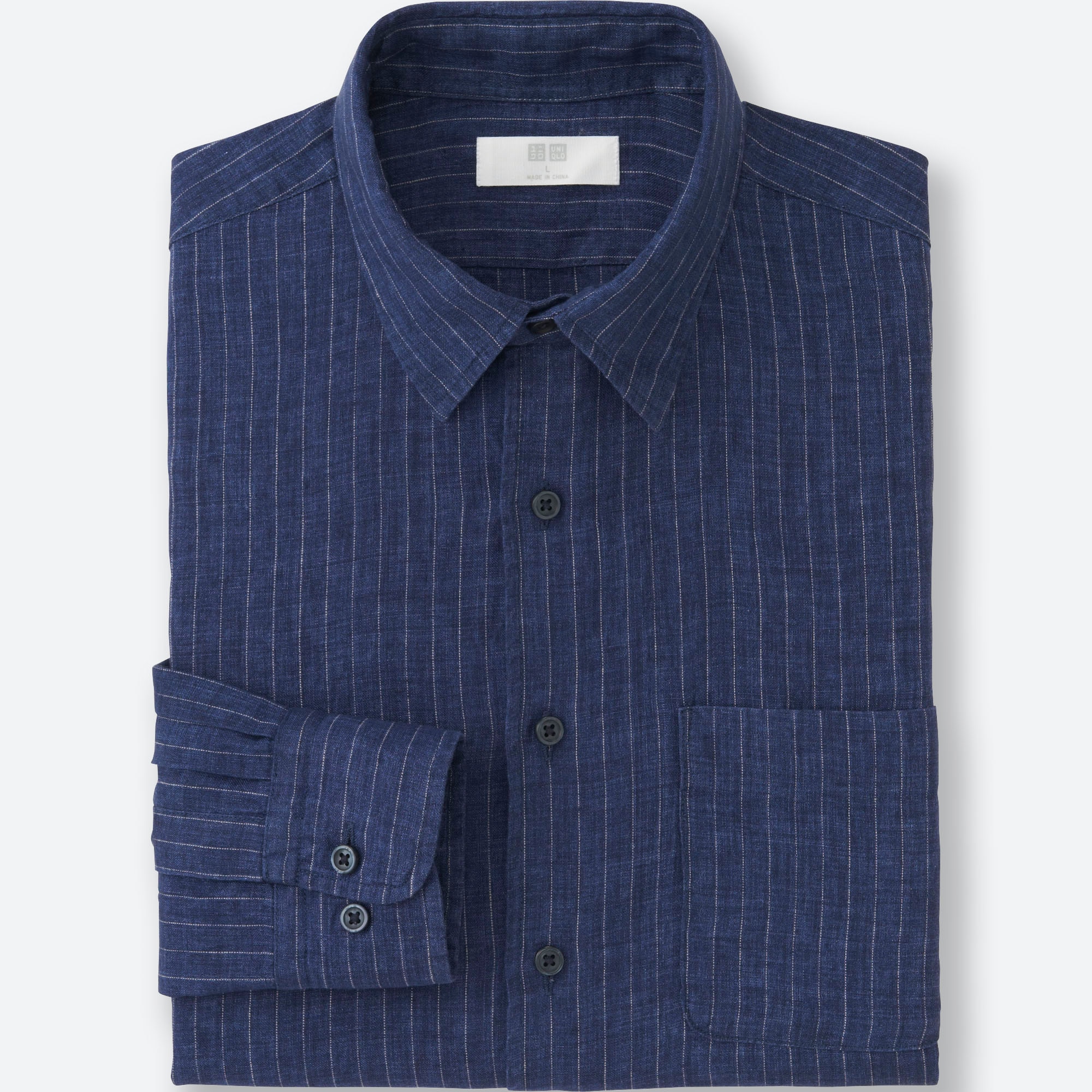 MEN PREMIUM LINEN STRIPED LONG SLEEVE SHIRT | UNIQLO US