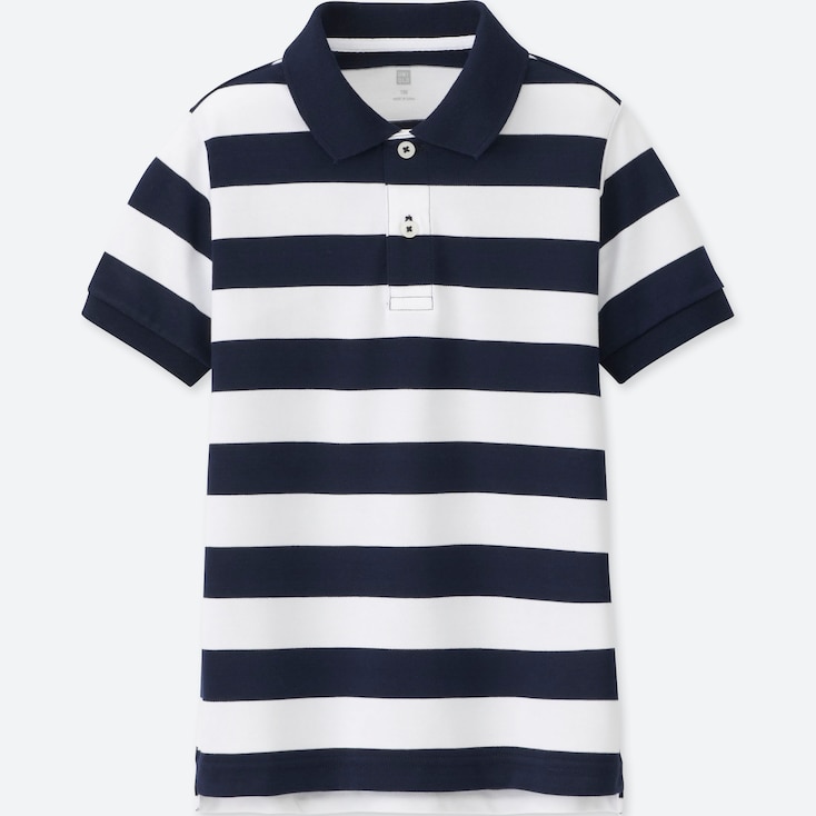 Dry Pique Striped Short-Sleeve Polo Shirt