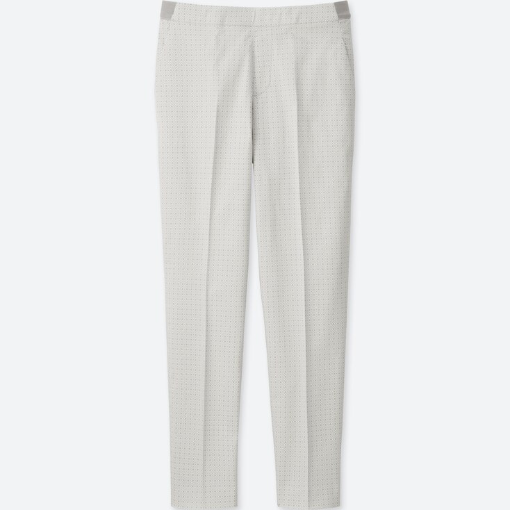 light grey satin ankle pants