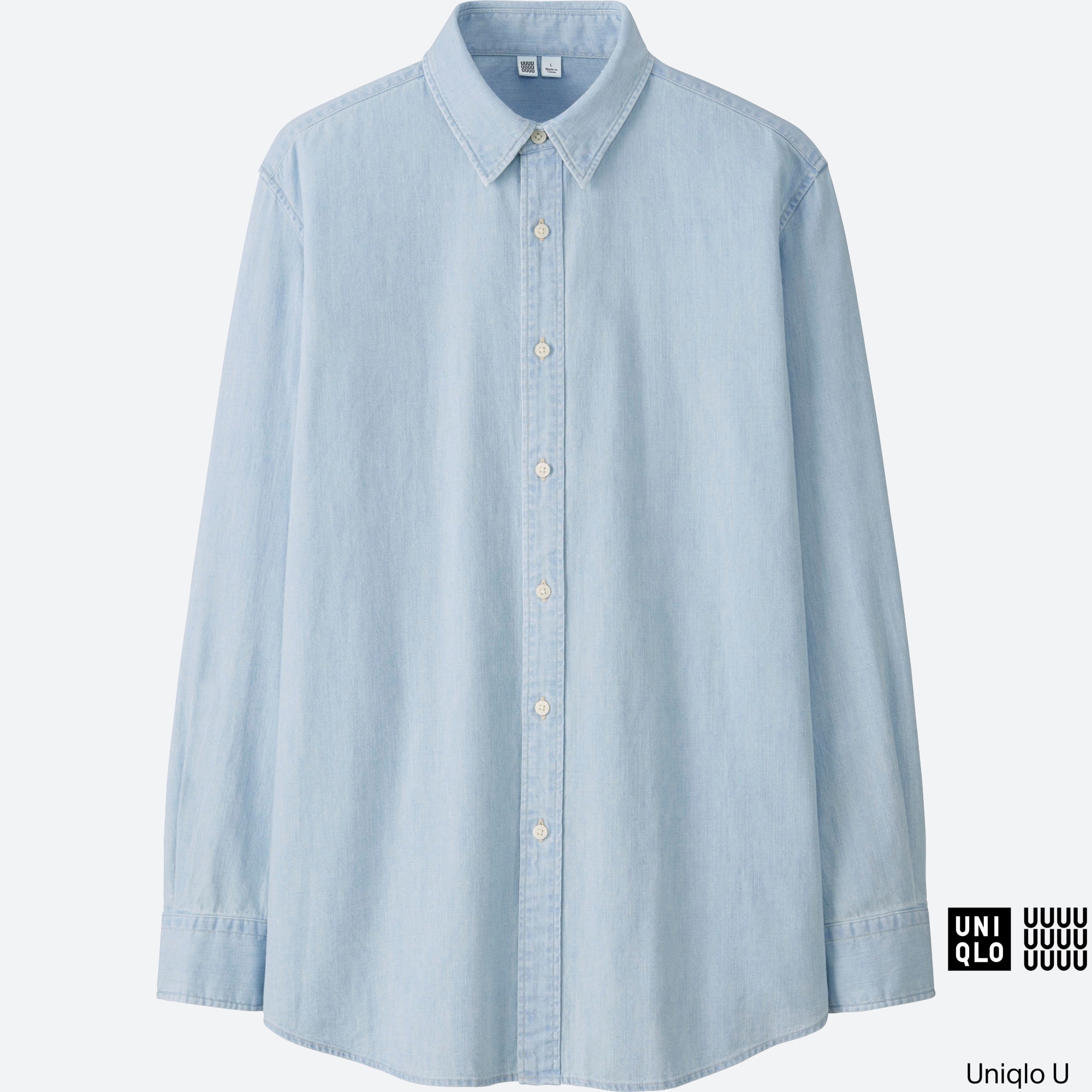 uniqlo denim long sleeve shirt