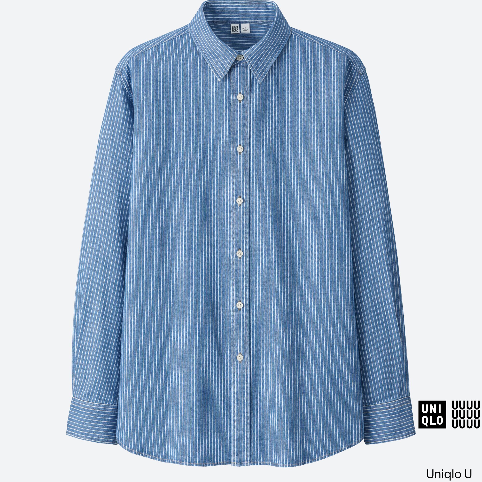 uniqlo denim long sleeve shirt