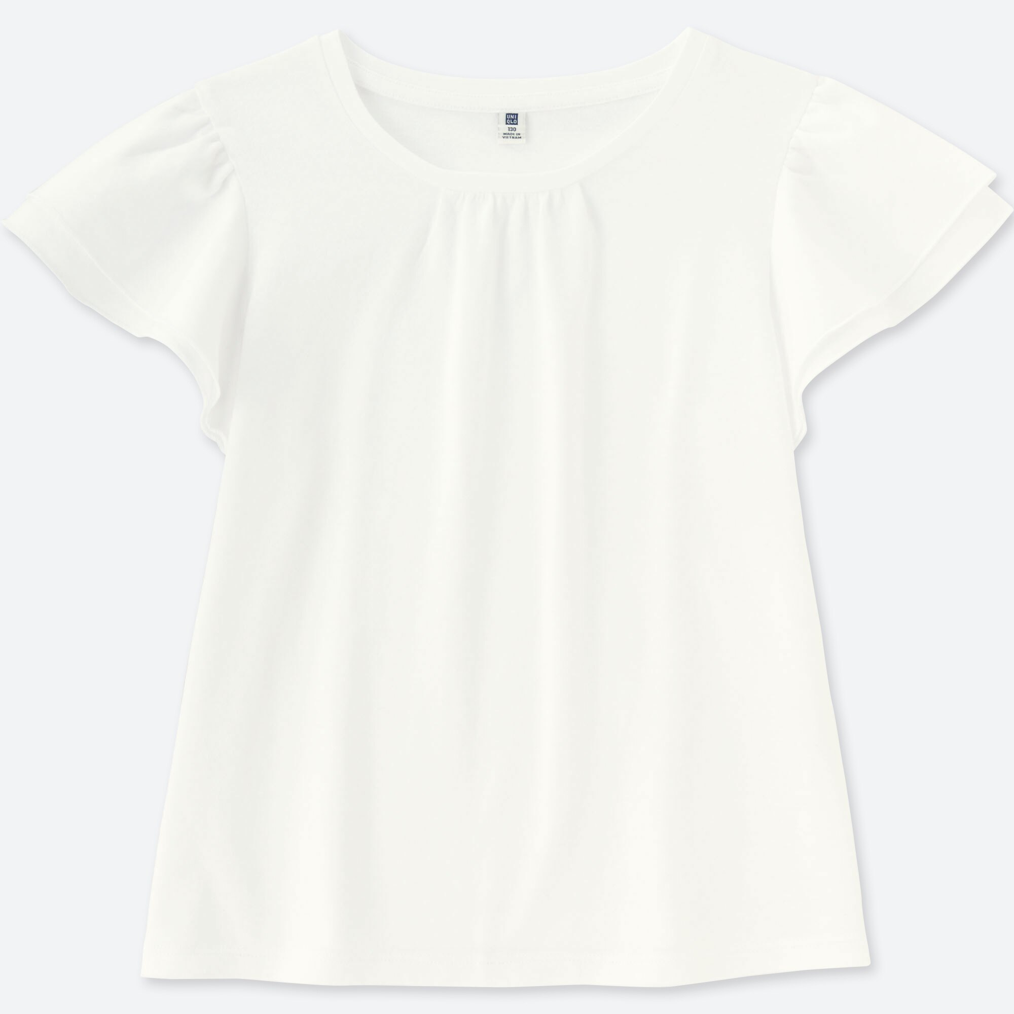 white ruffle short sleeve top