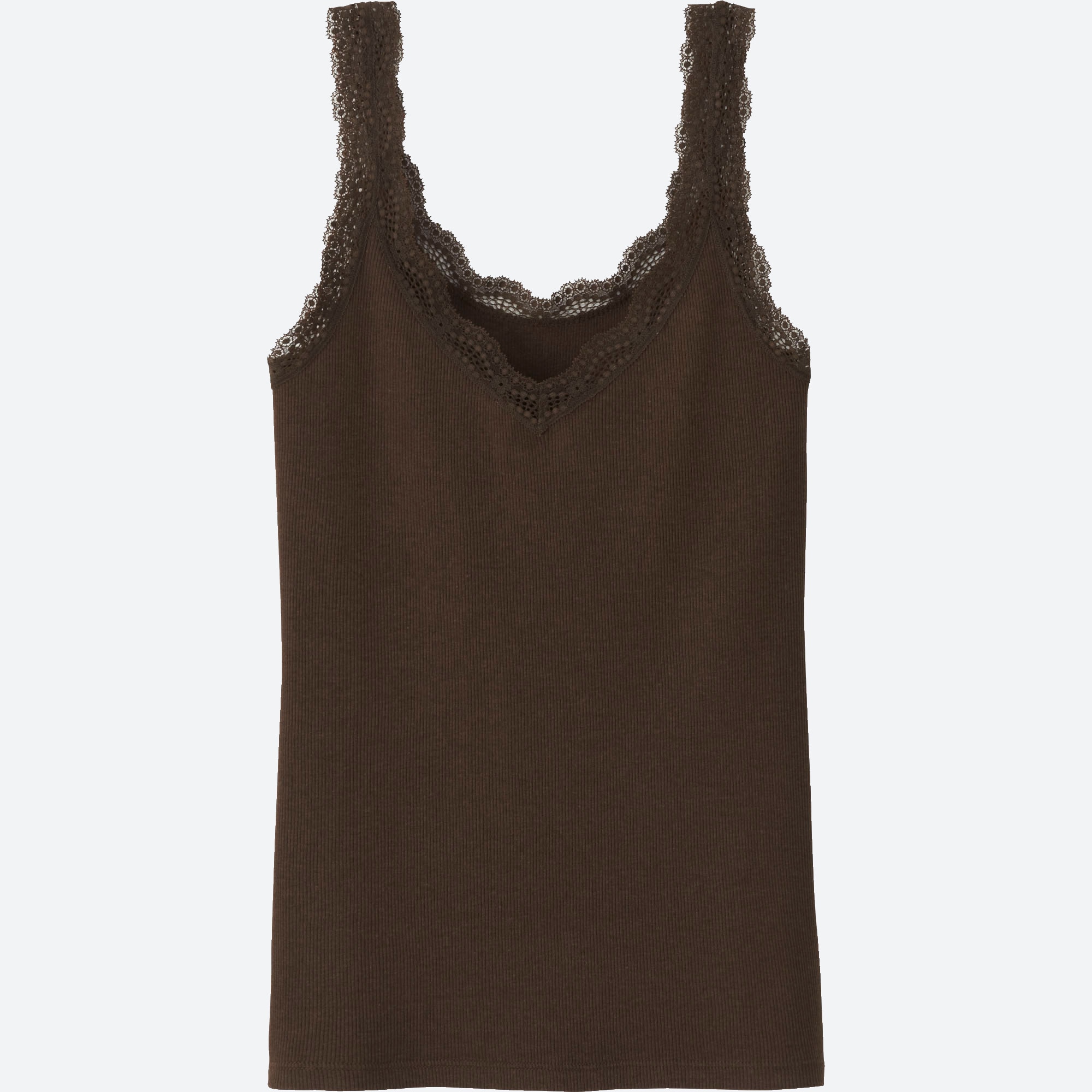 UNIQLO WOMEN 2Way Reversible Ribbed Lace Tank Top | StyleHint