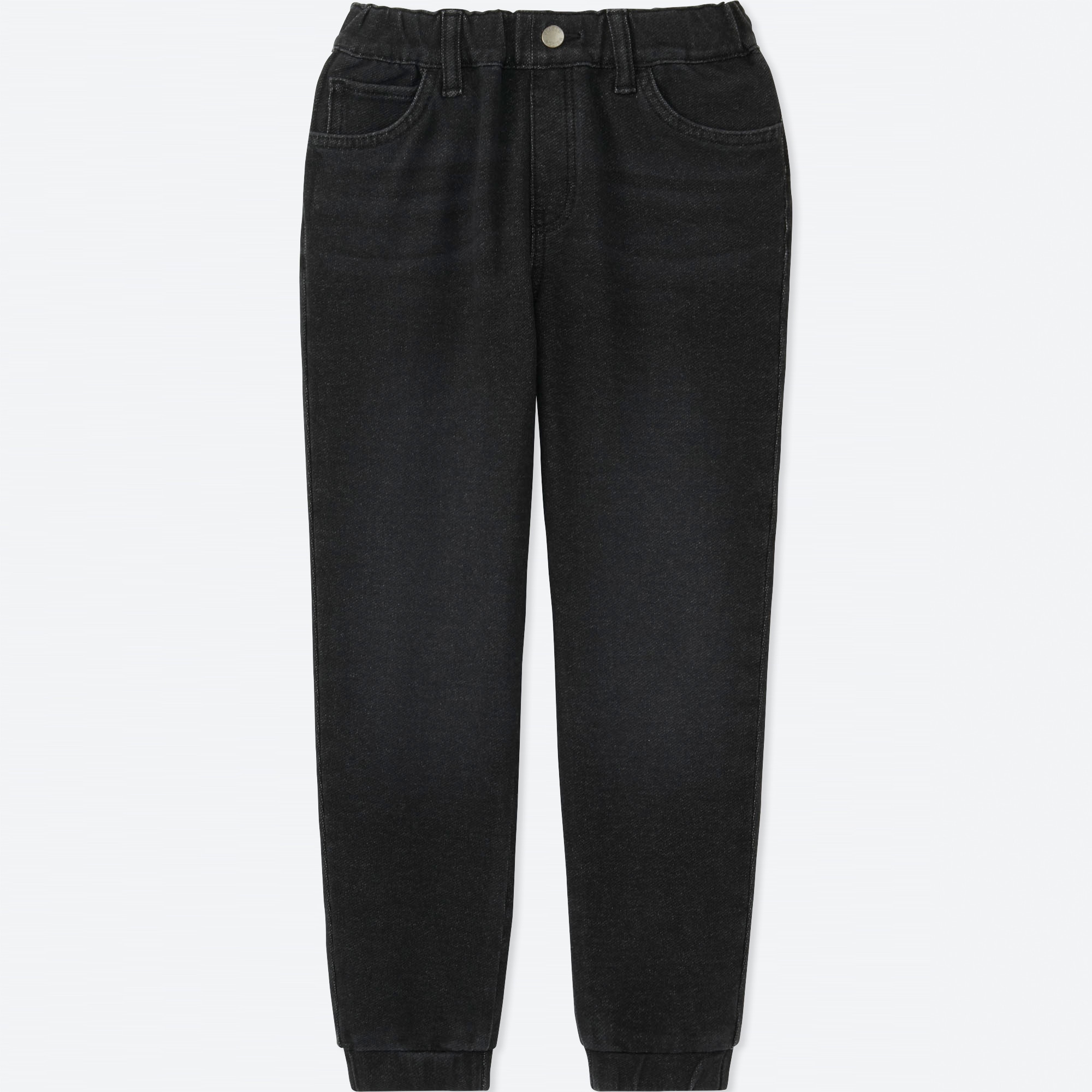 black denim jogger pants