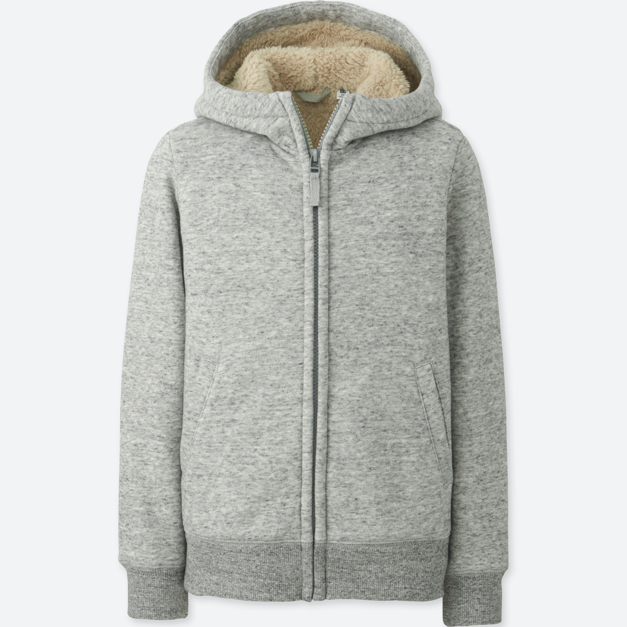 pile lined sweat full zip hoodie