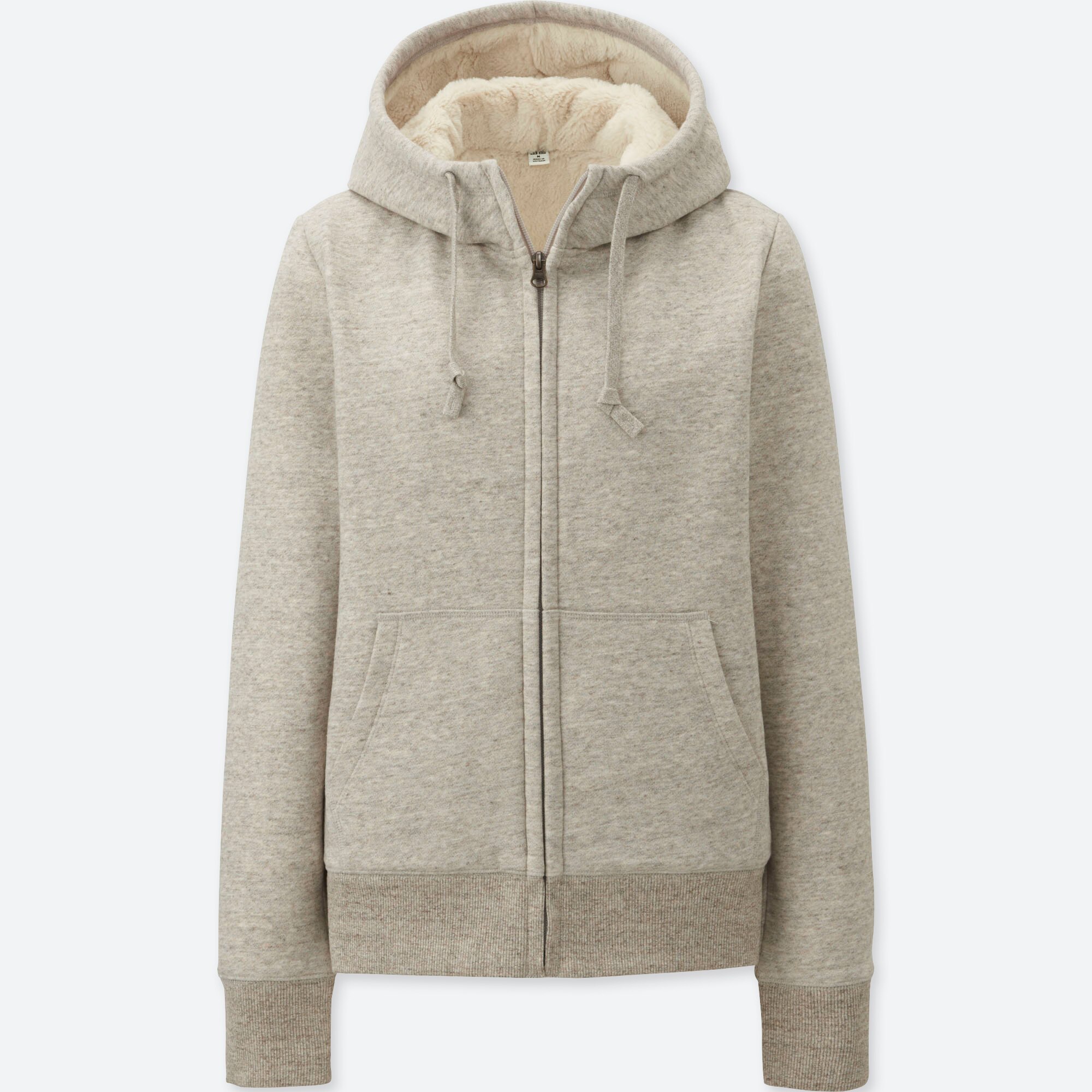 uniqlo pile lined sweat full zip hoodie