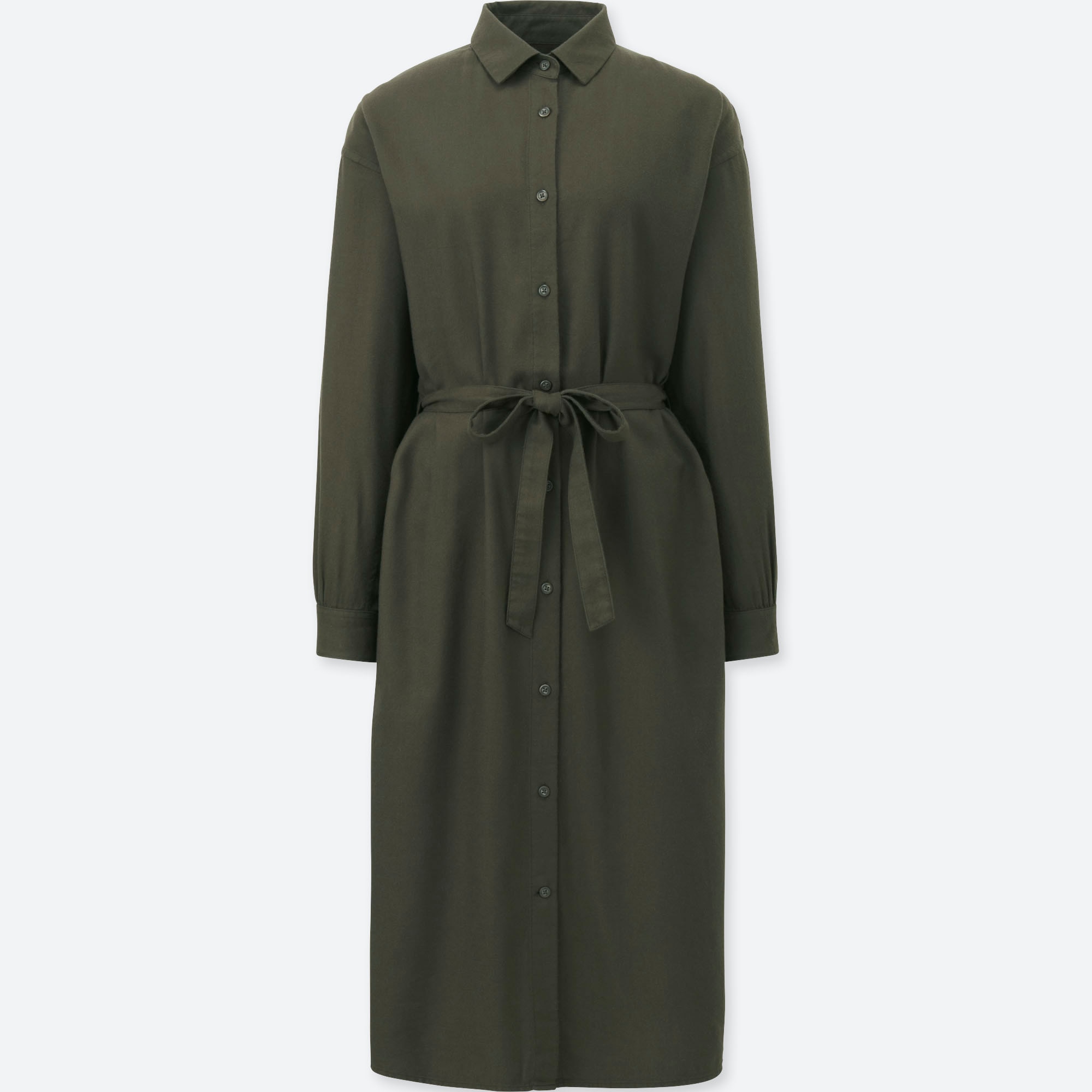 WOMEN FLANNEL LONG-SLEEVE SHIRT DRESS | UNIQLO US