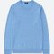 Men Extra Fine Merino Crew Neck Long-Sleeve Sweater, Blue, Small