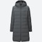 Women Ultra Light Down Stretch Hooded Coat, Gray, Small