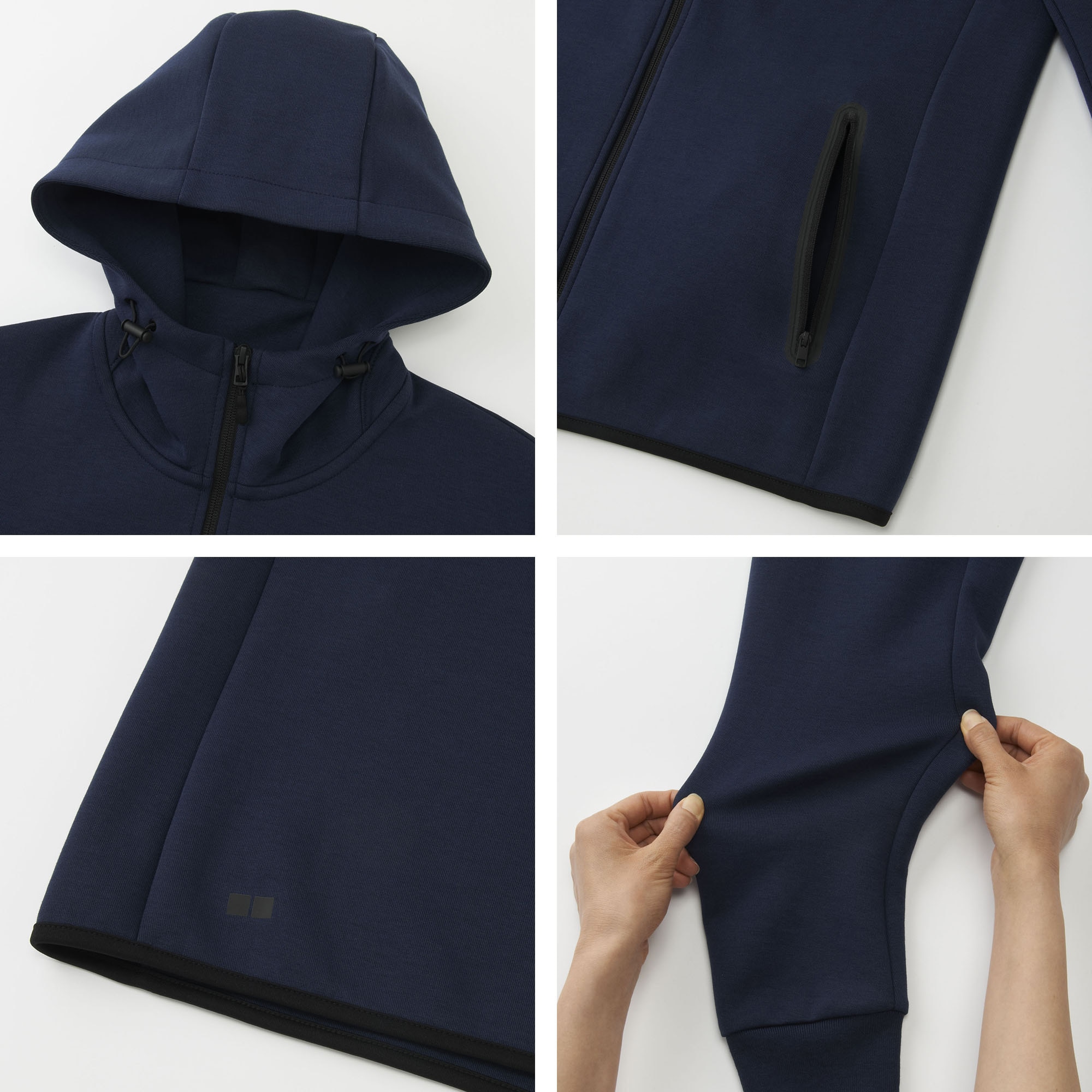 uniqlo dry stretch sweat full zip hoodie