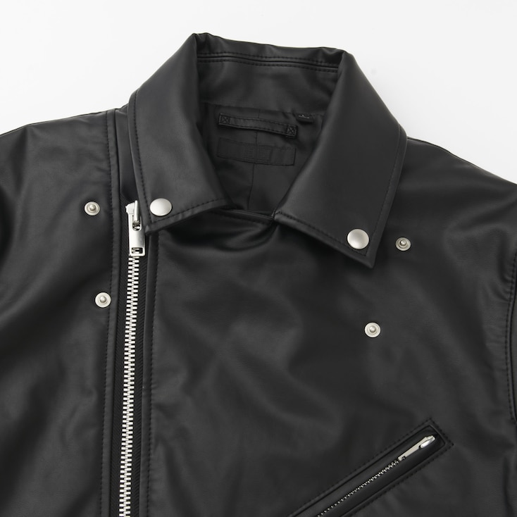 faux leather double breasted jacket