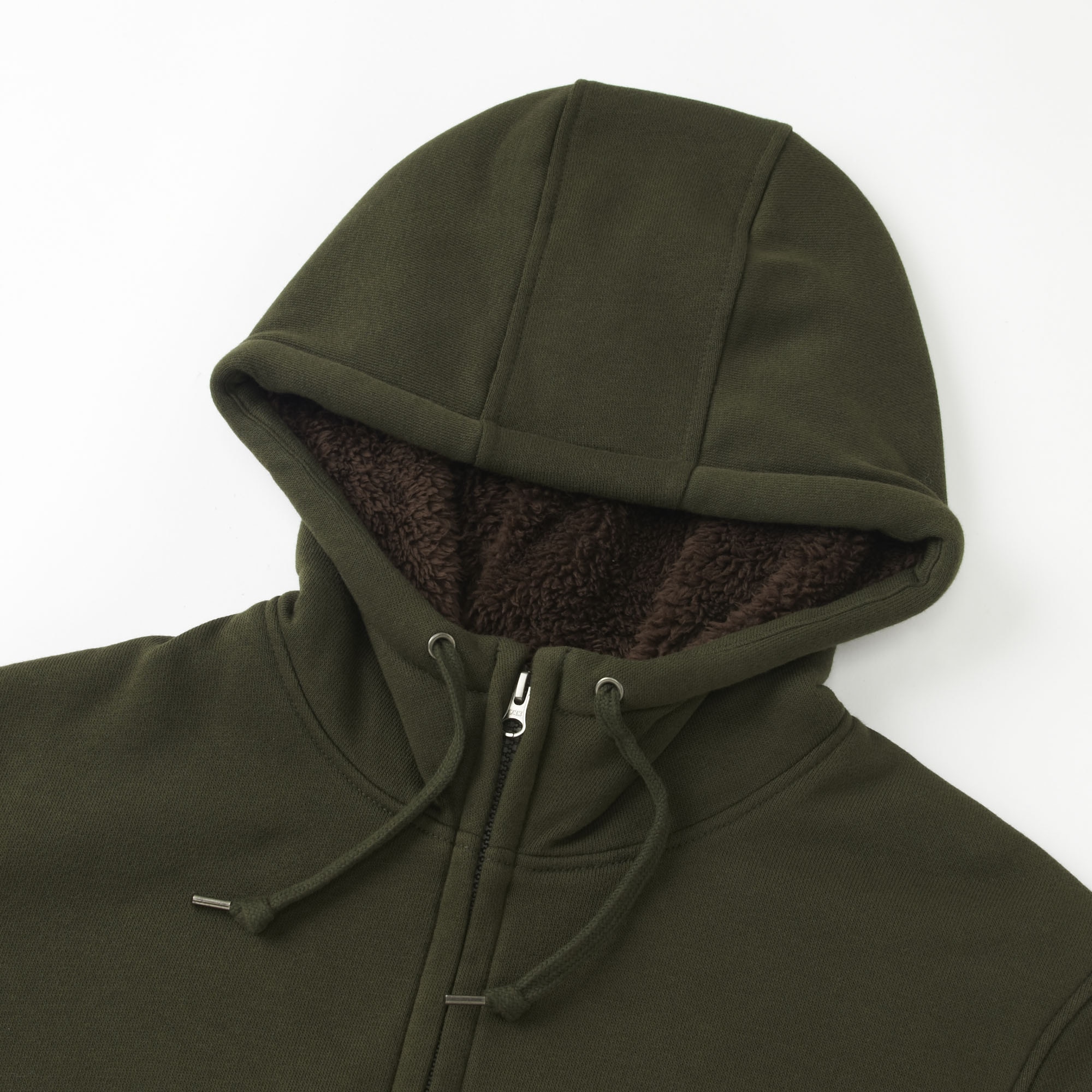 pile lined sweat full zip hoodie