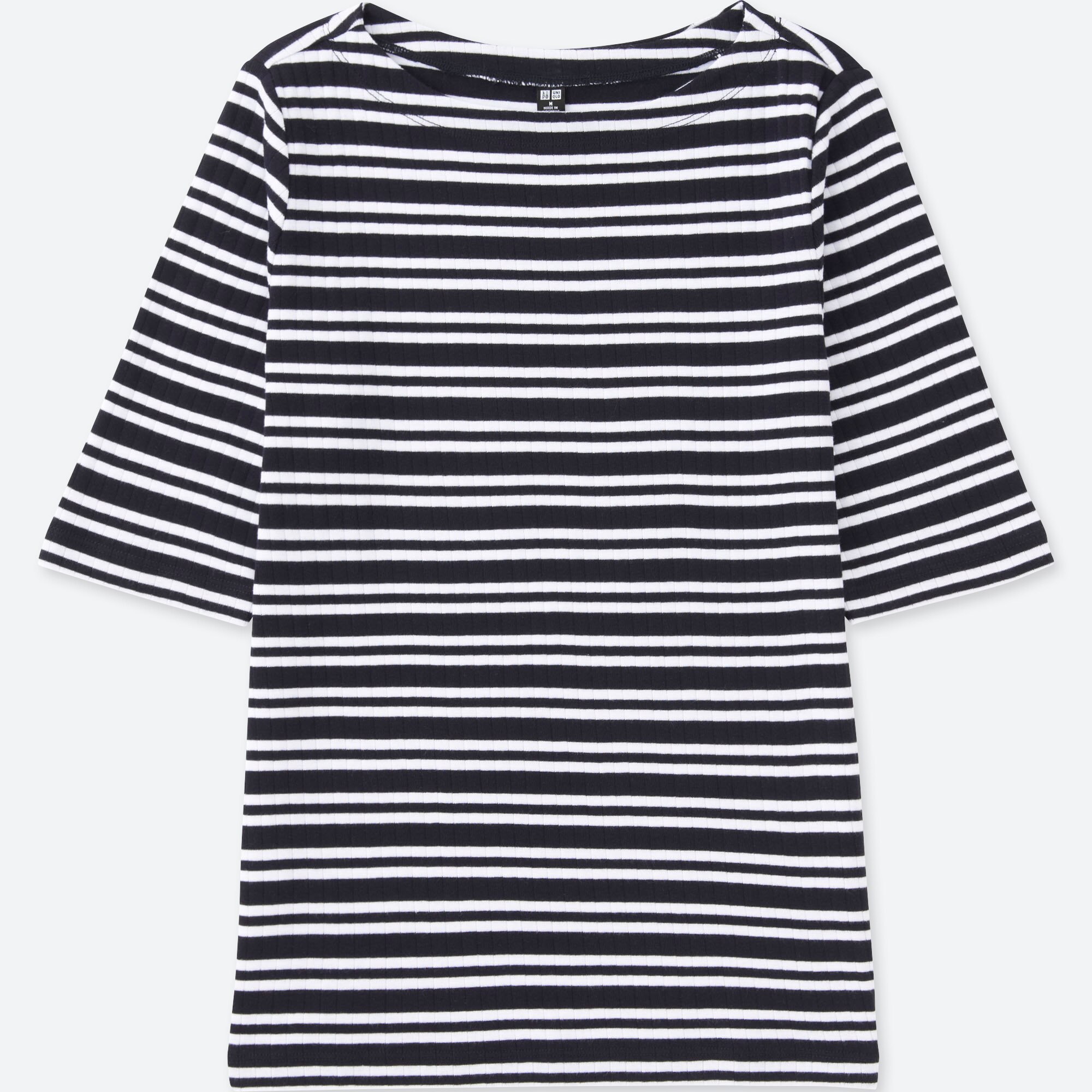 black and white striped half sleeve shirt