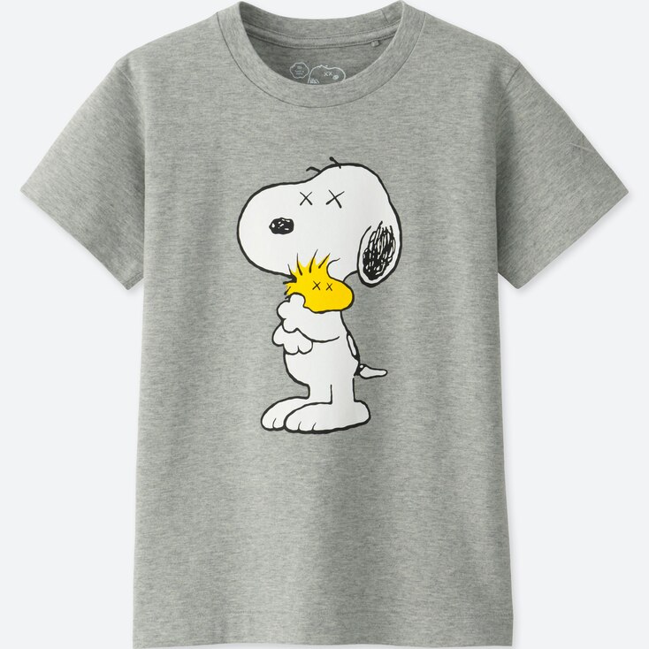Kids Kaws X Peanuts Short Sleeve Graphic T Shirt Uniqlo Us