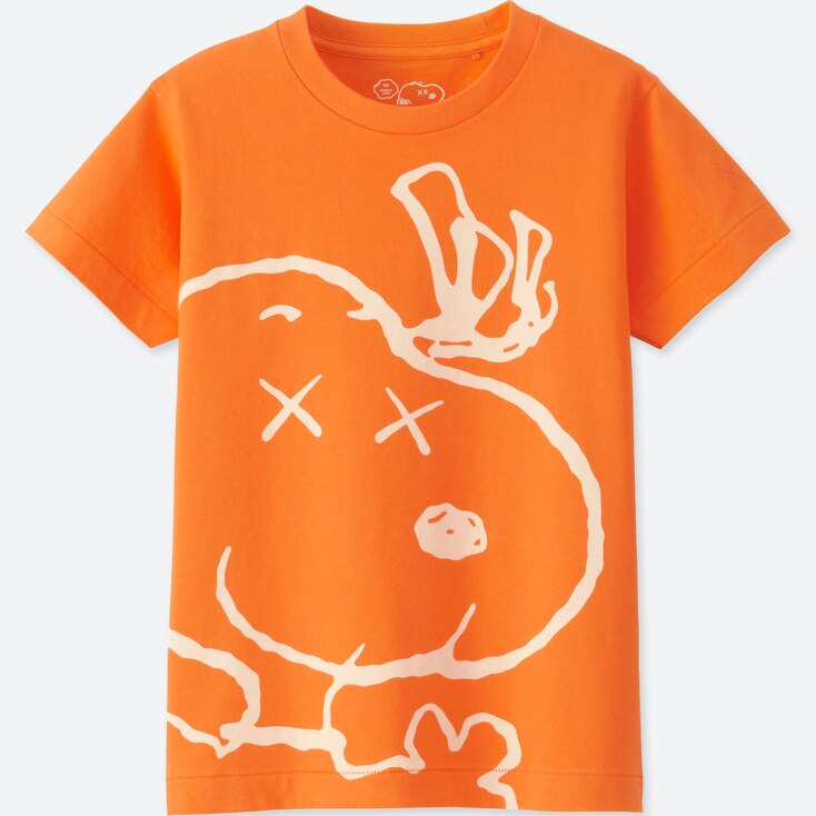 Kids Kaws X Peanuts Short Sleeve Graphic T Shirt Uniqlo Us