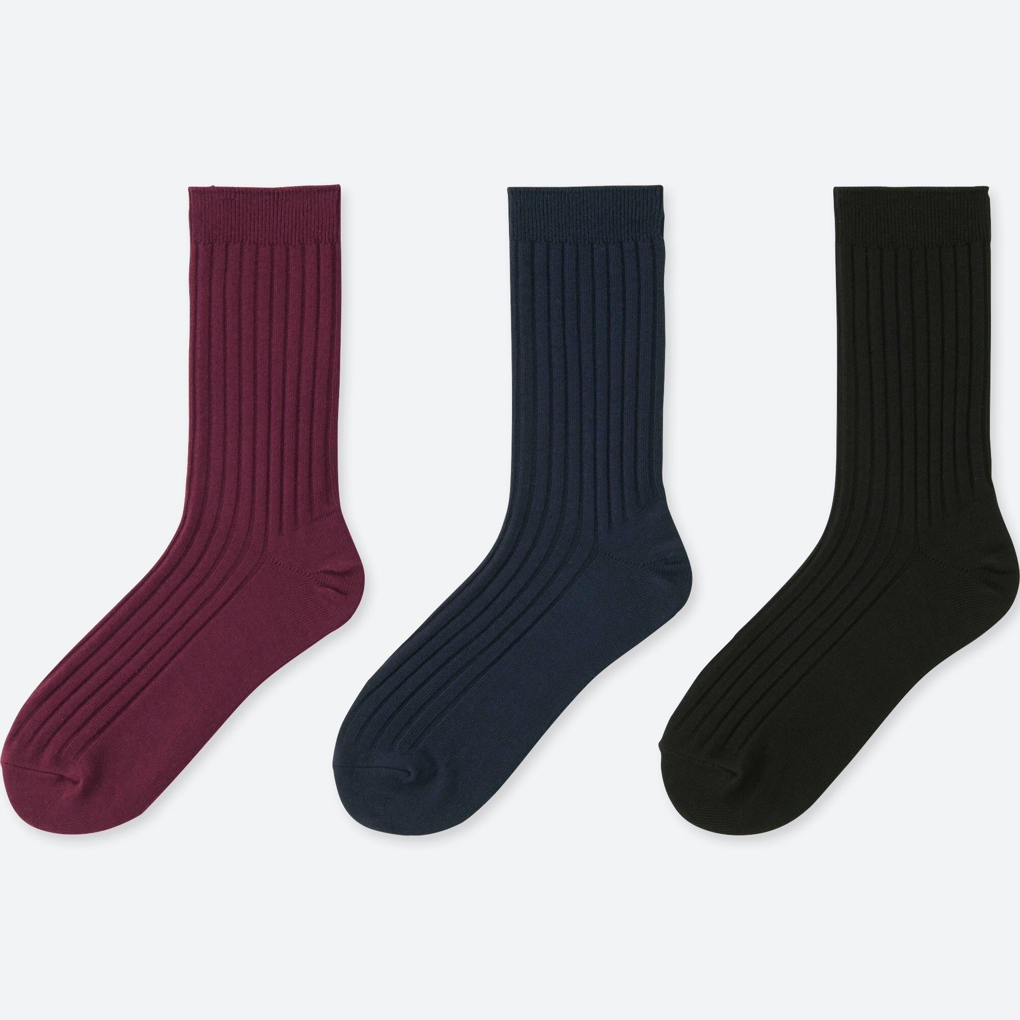 WOMEN RIBBED SOCKS (3 PAIRS) UNIQLO US