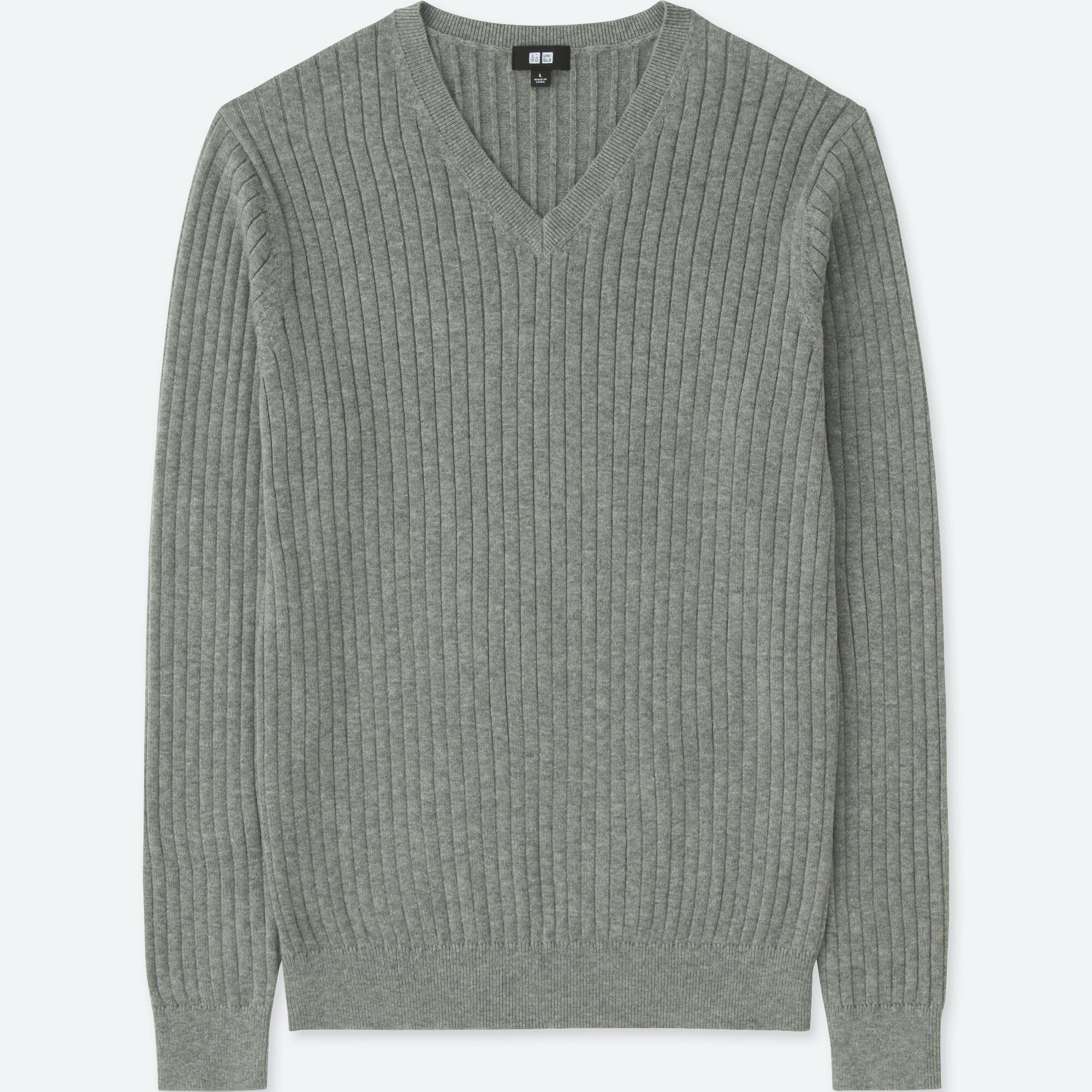 MEN COTTON CASHMERE V-NECK LONG-SLEEVE SWEATER | UNIQLO US