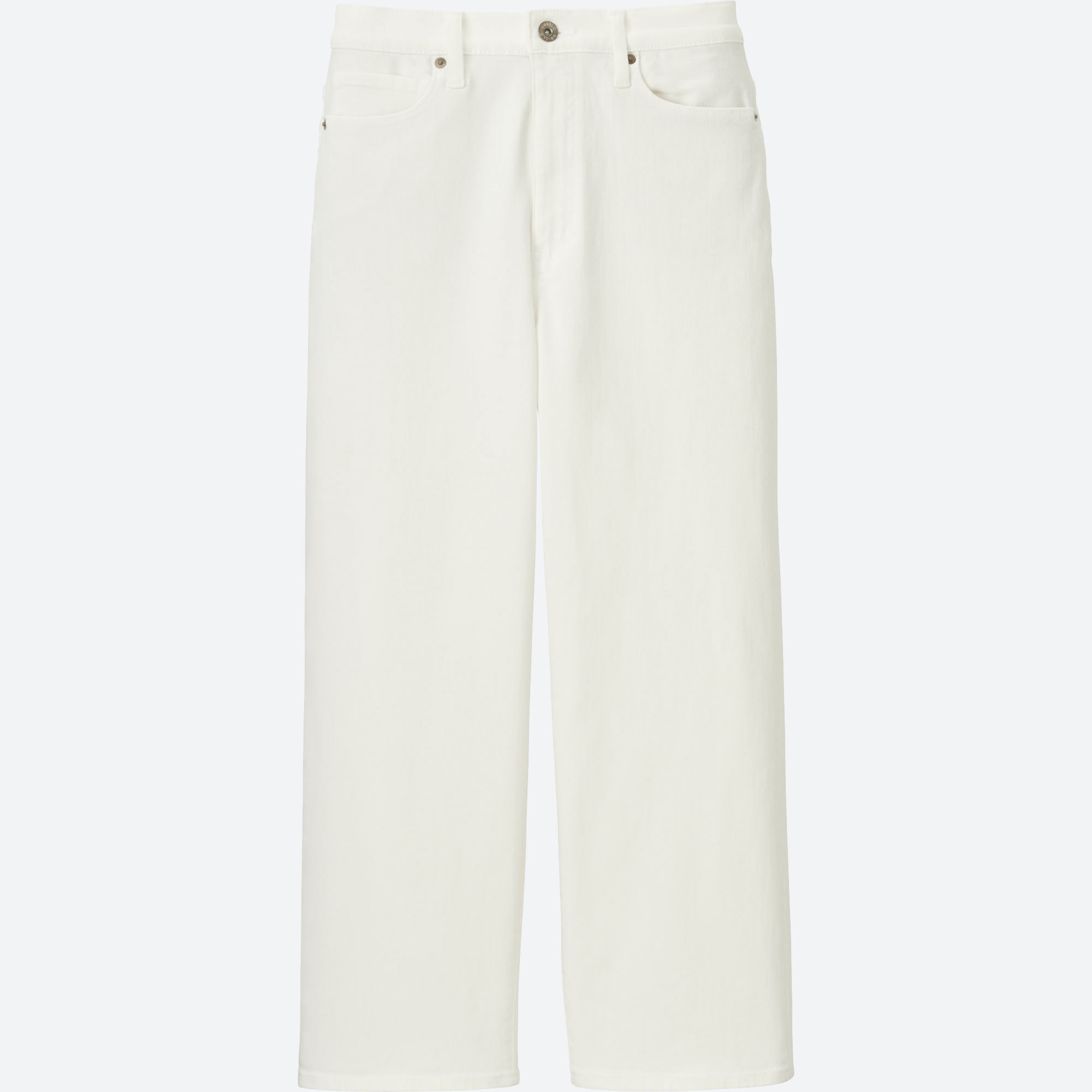 high rise white cropped jeans