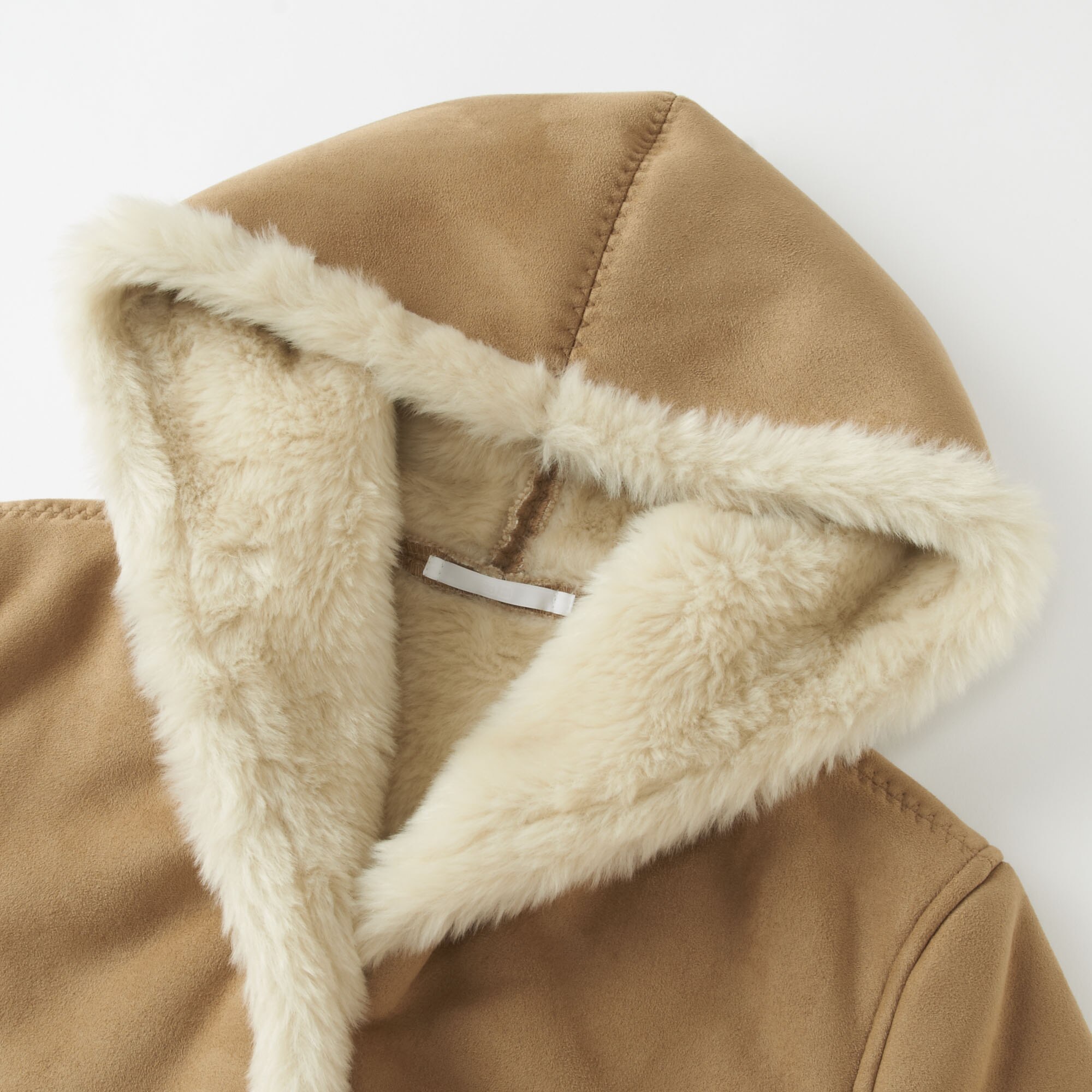 faux shearling hooded jacket