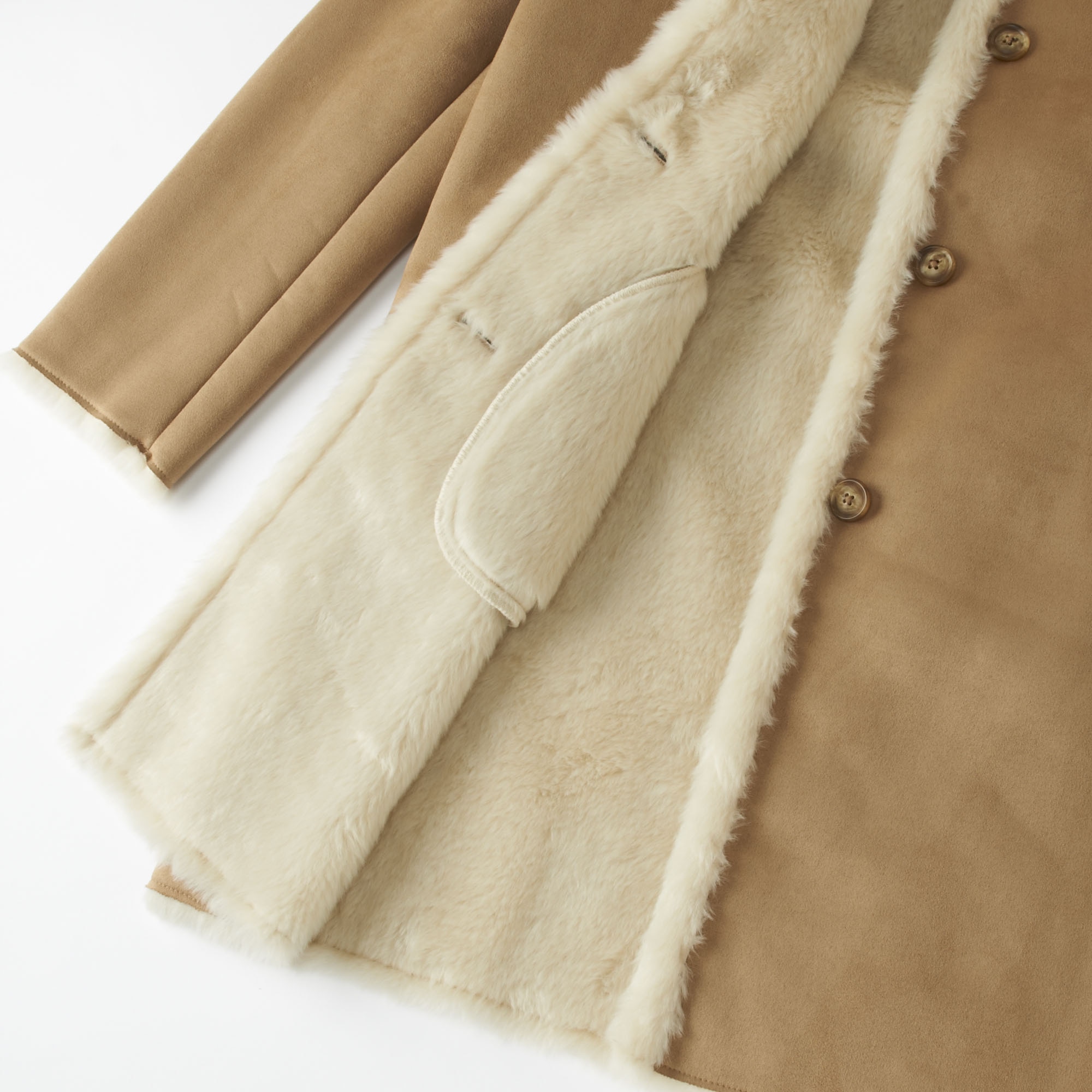 WOMEN FAUX SHEARLING HOODED COAT UNIQLO US