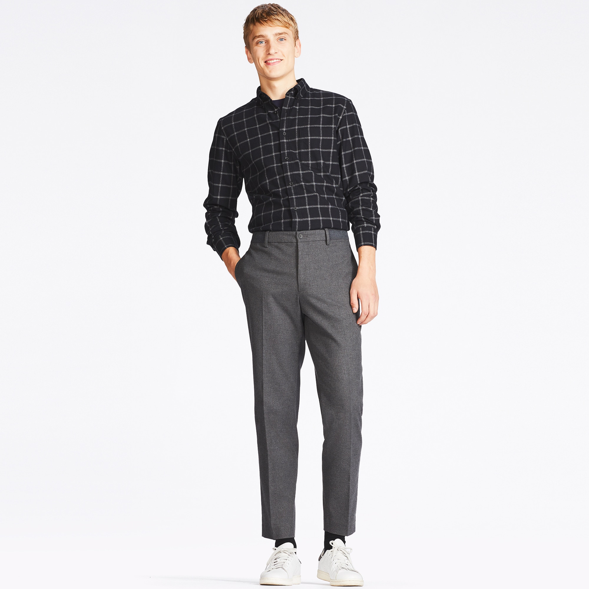 uniqlo cotton relaxed ankle pants