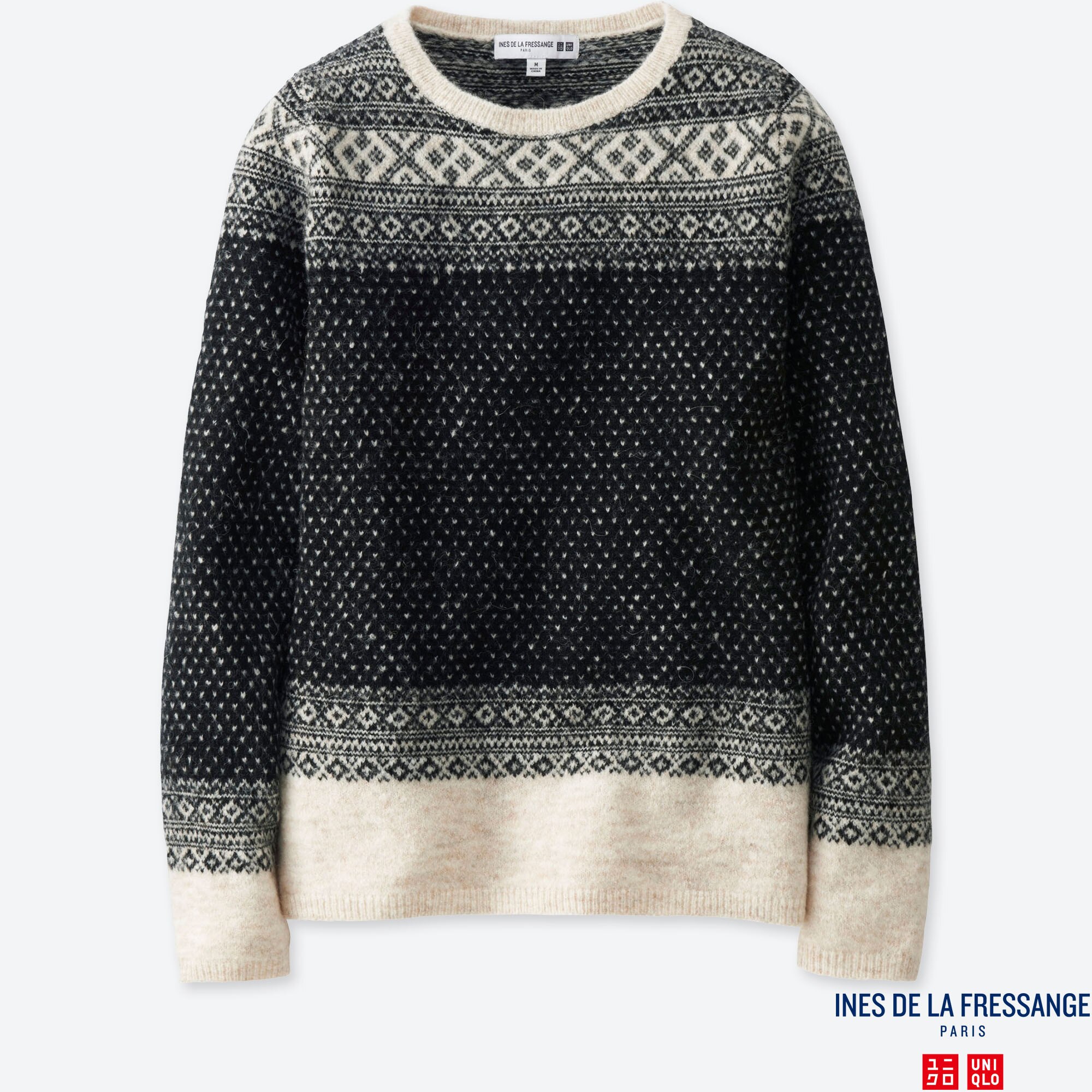 WOMEN IDLF JACQUARD CREWNECK SWEATER | UNIQLO US