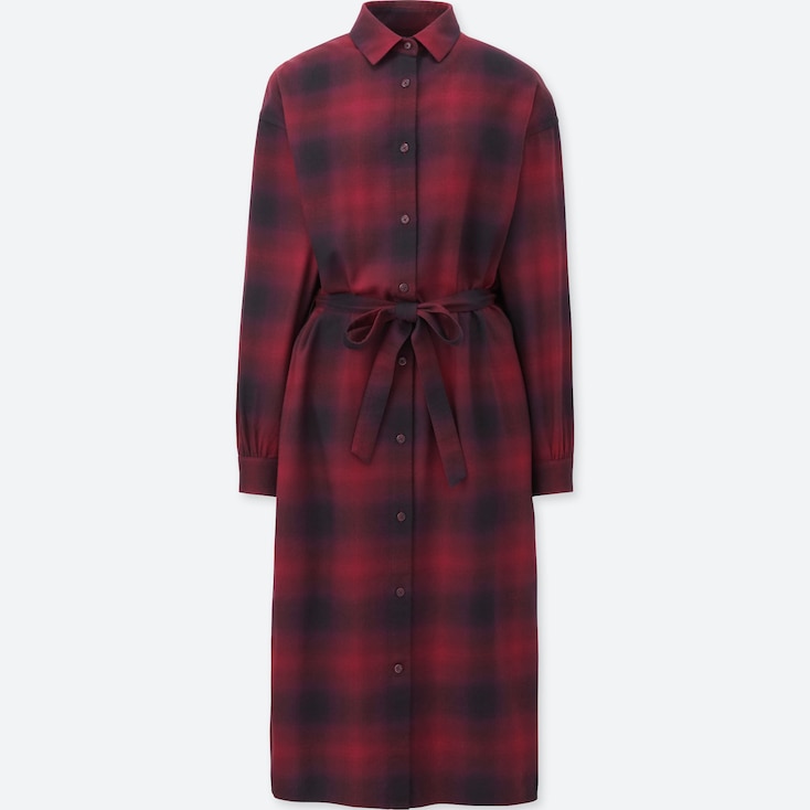 uniqlo flannel shirt dress