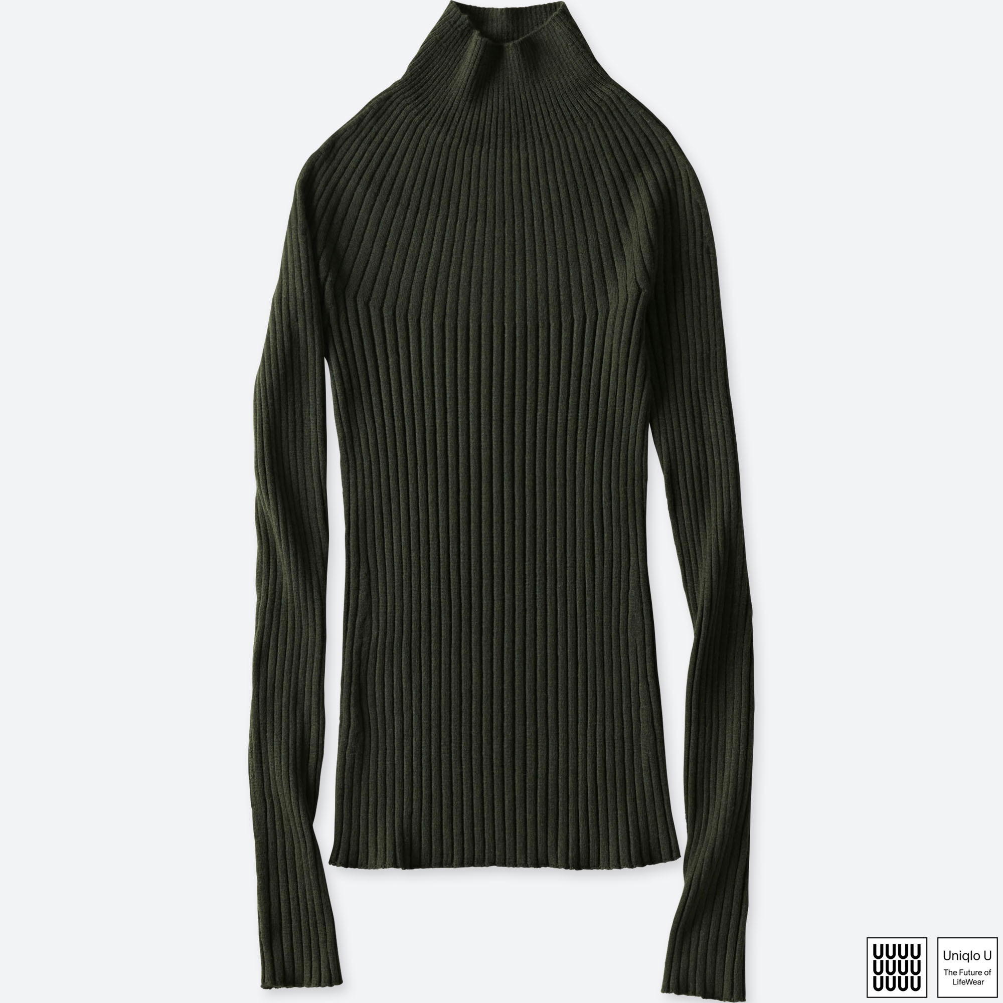 ribbed mock turtleneck top