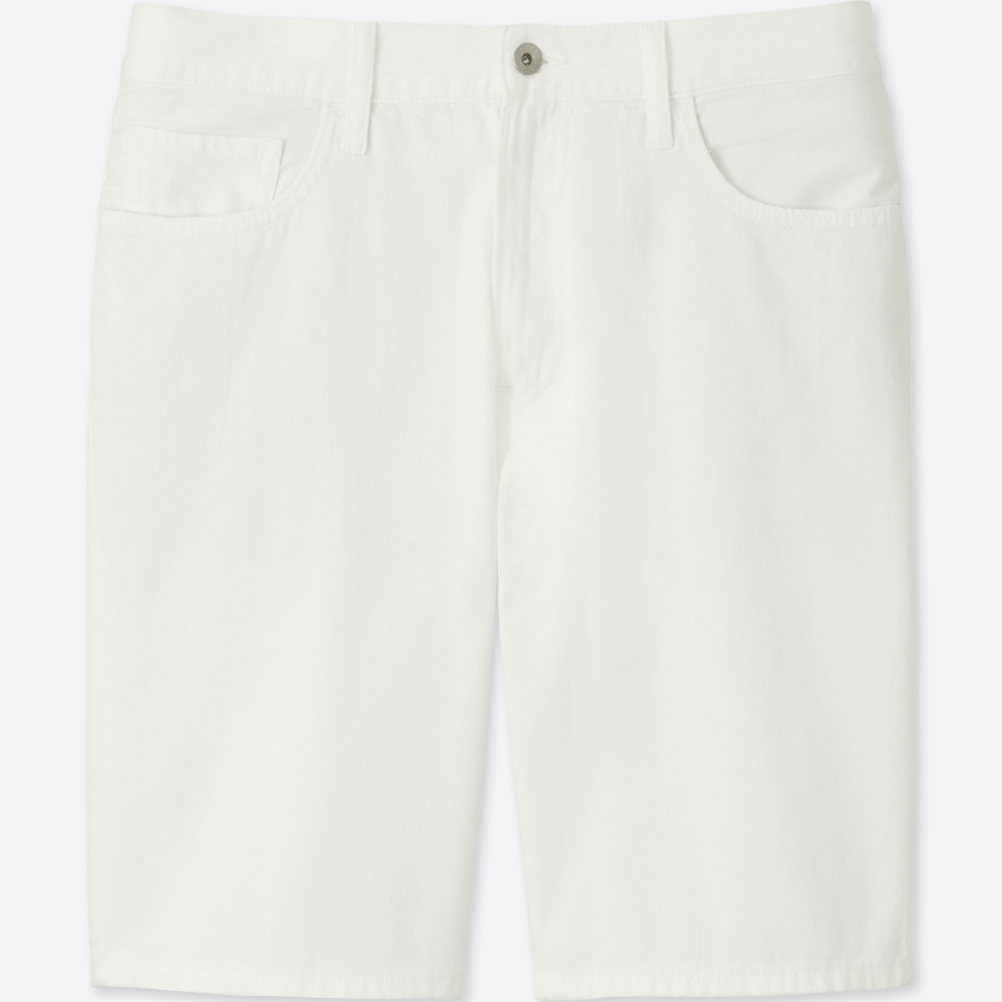 mens white denim shorts