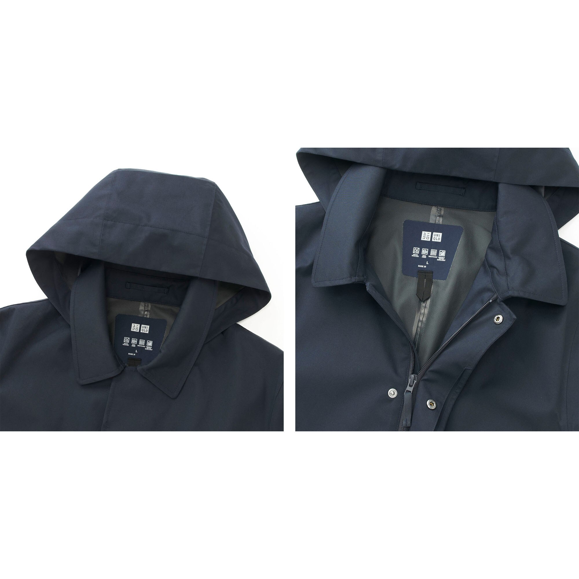 men blocktech convertible collar coat