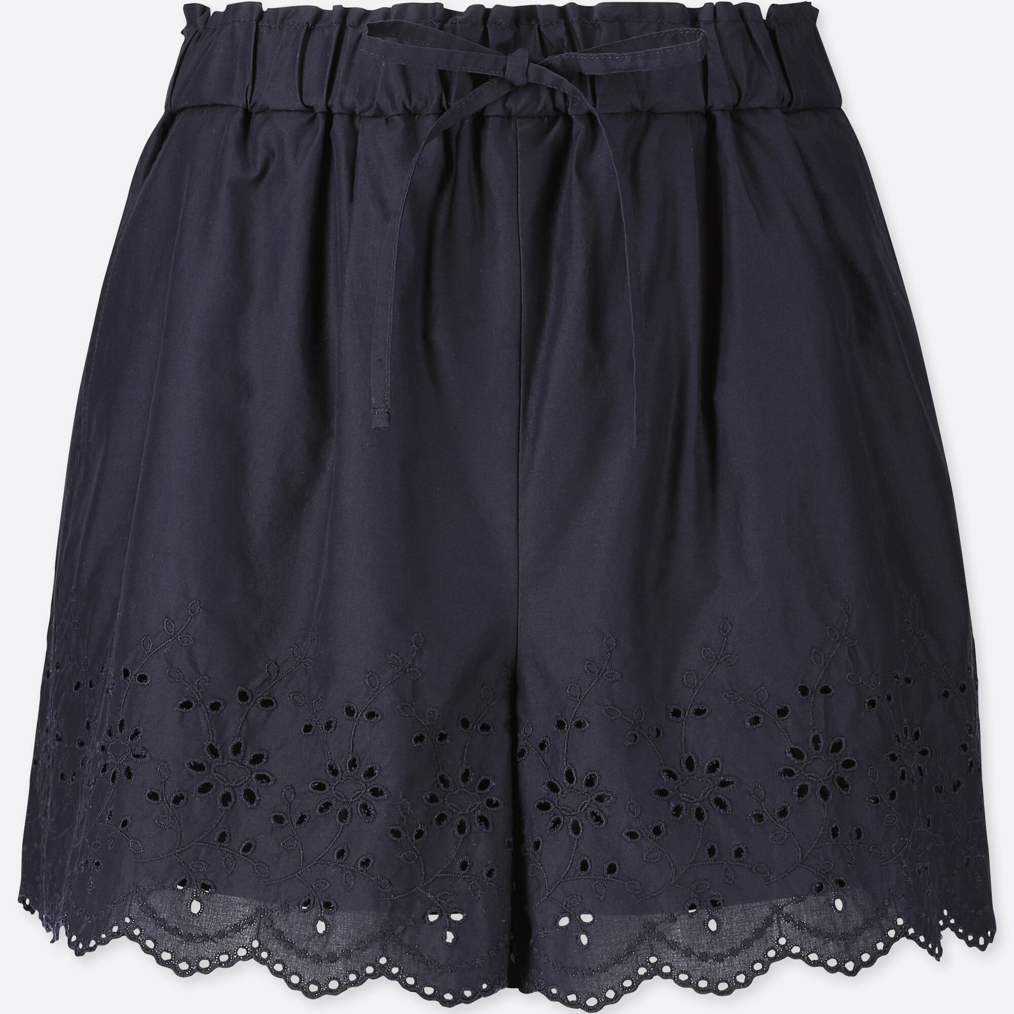 black eyelet shorts