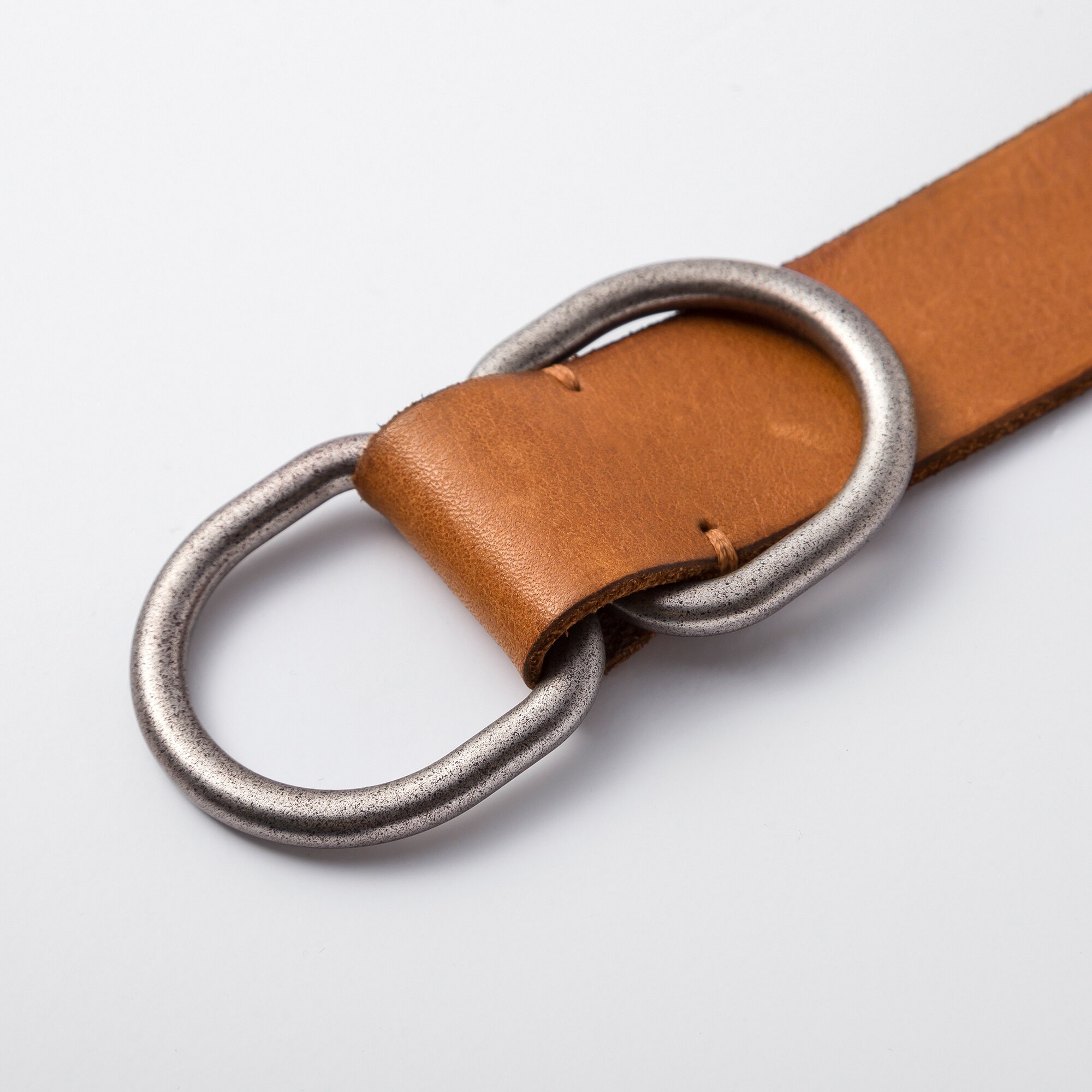 double ring leather belt