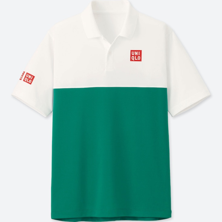 Uniqlo x Roger Federer Men DRY-EX Short Sleeve Polo Shirt (Green