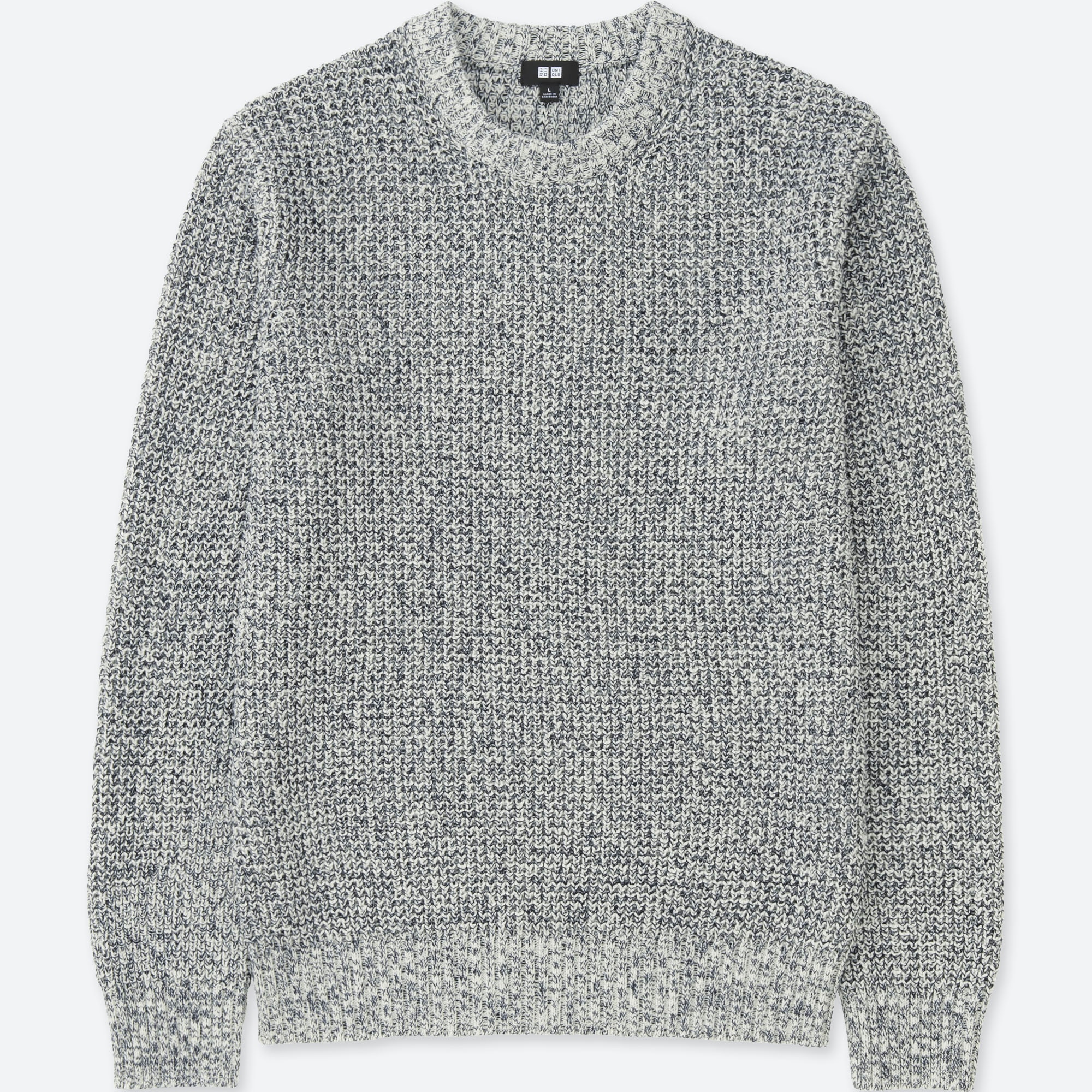 waffle stitch crewneck sweater