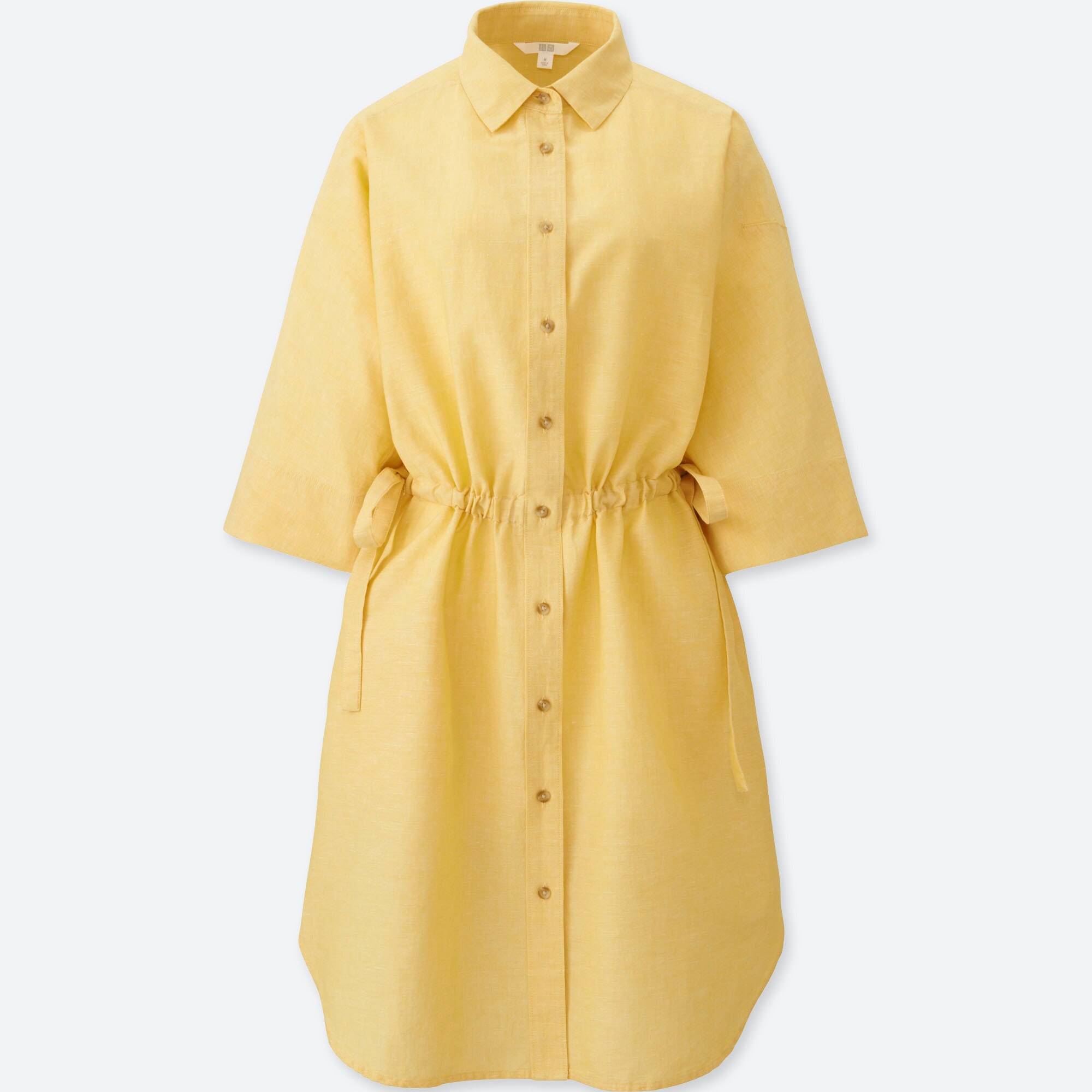 uniqlo linen shirt dress