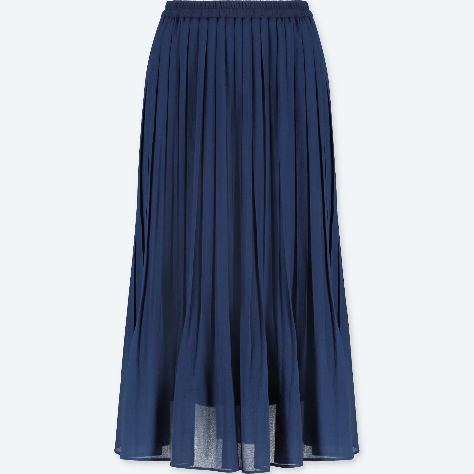 blue pleated skirt